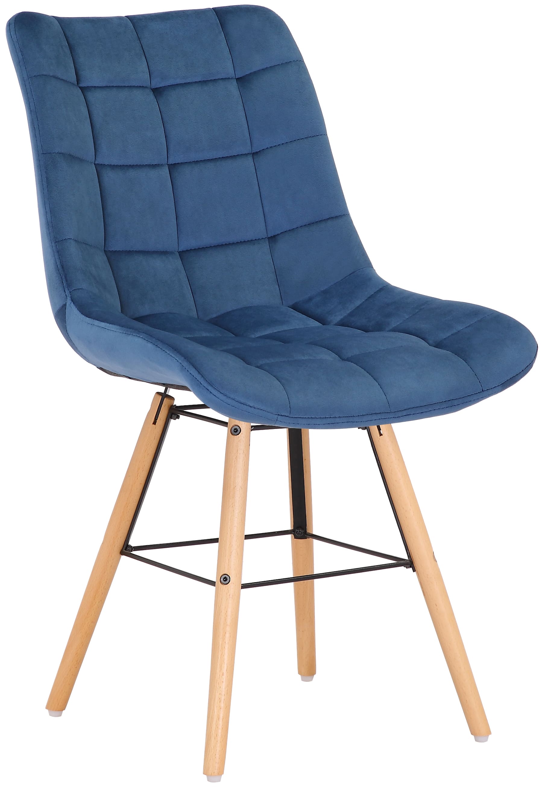 2er Set Esszimmerstühle Leni Samt blau