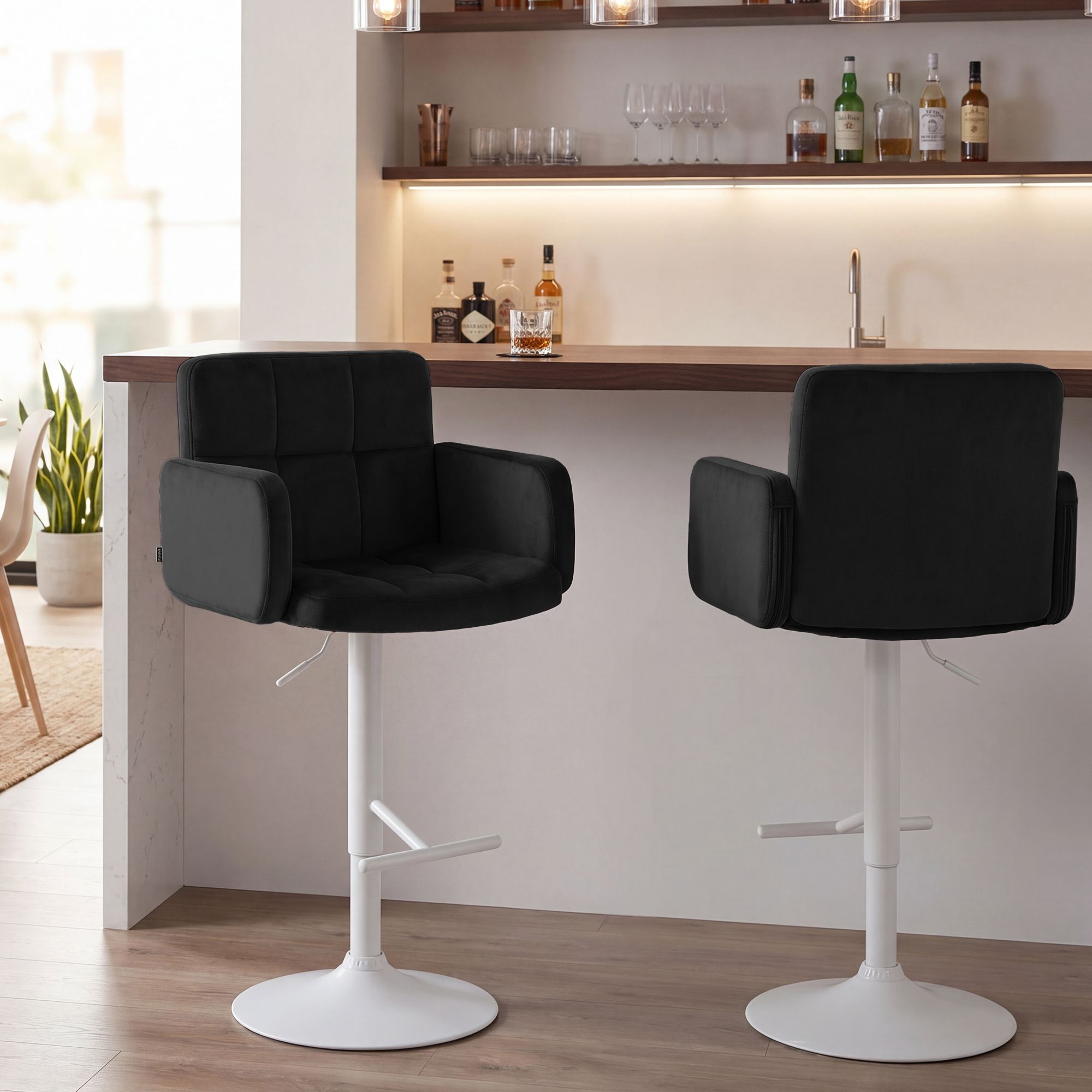 2er Set Barhocker Los Angeles Samt