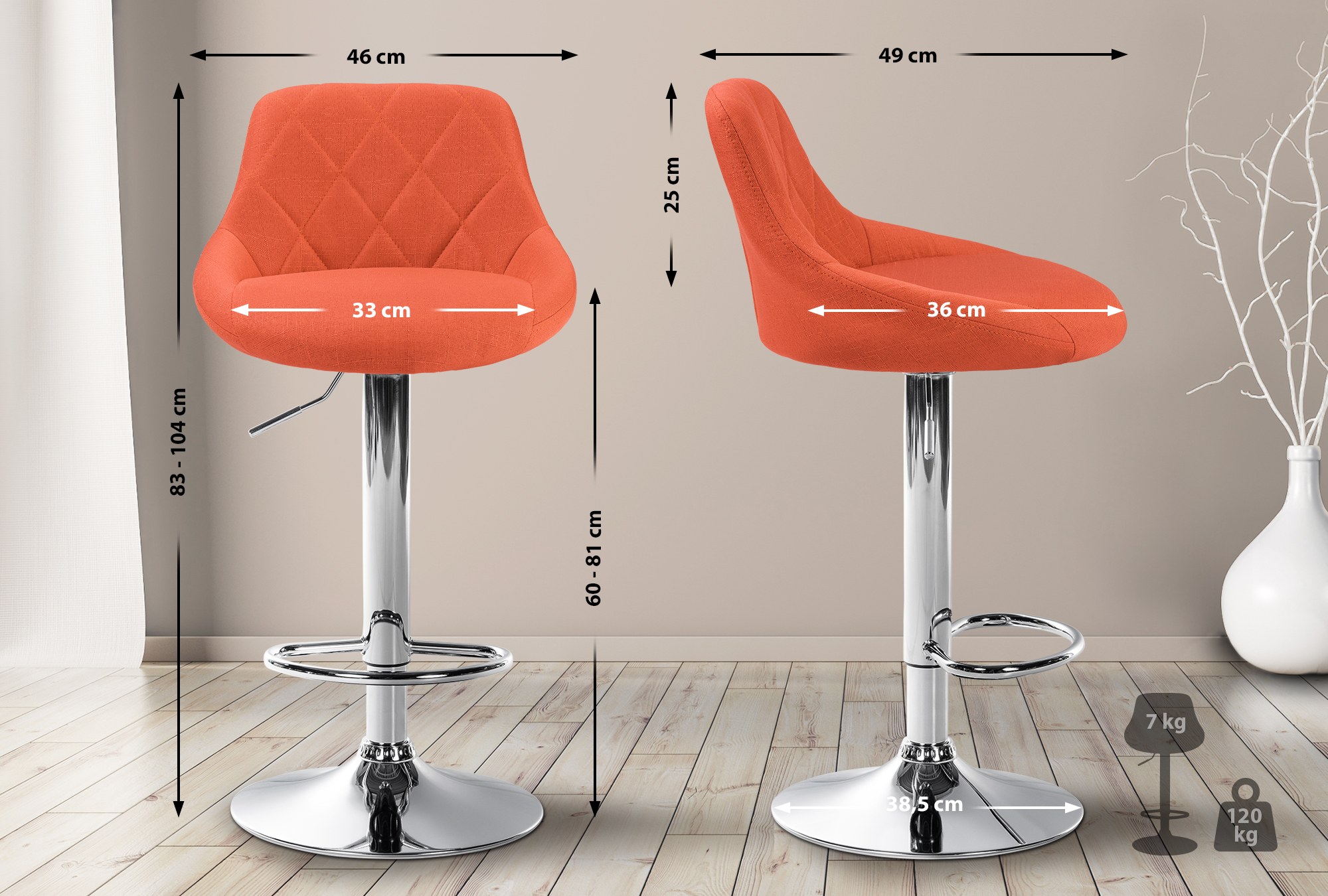 Barhocker Lazio Stoff