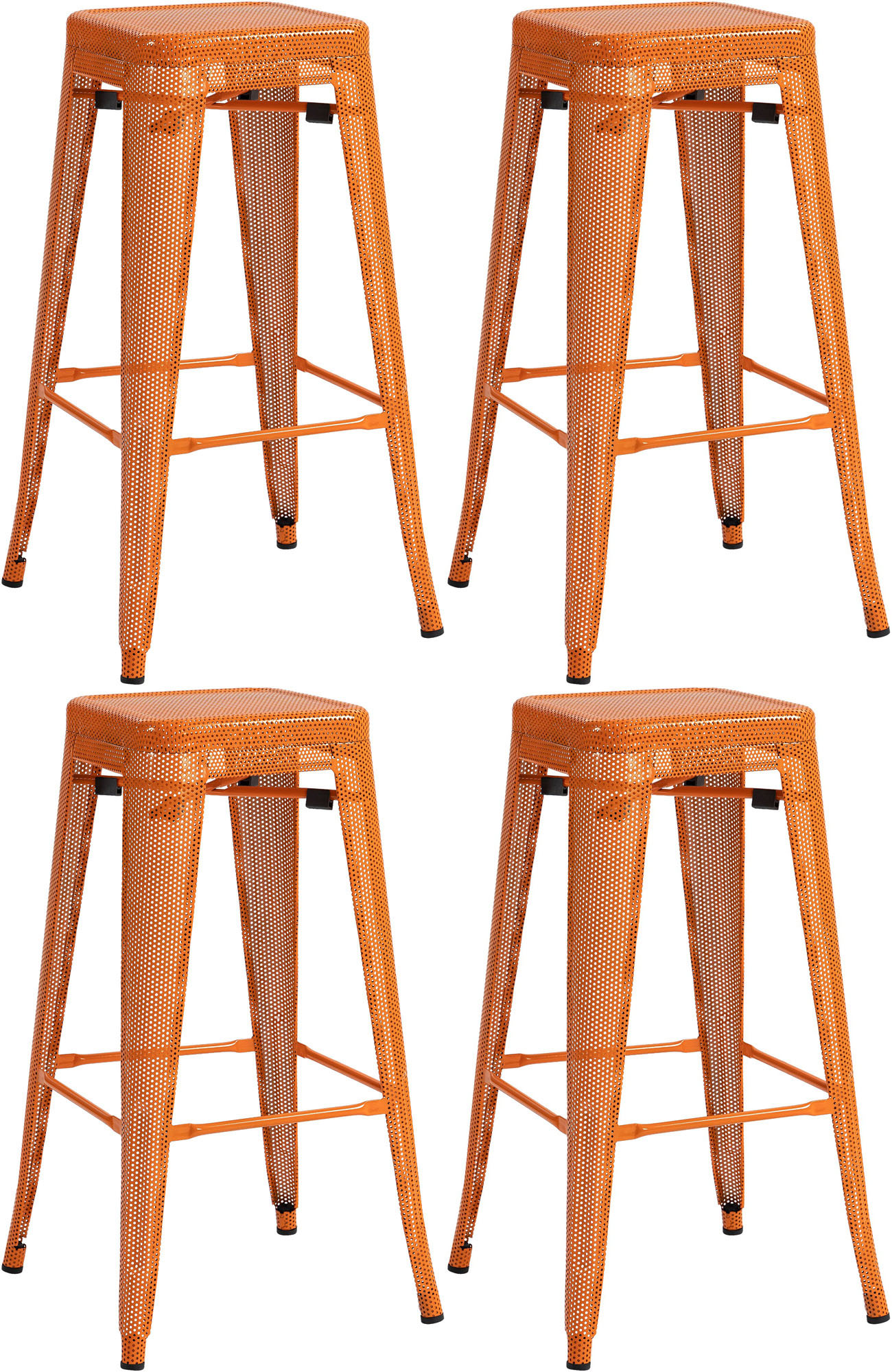 4er Set Barhocker Fletcher orange