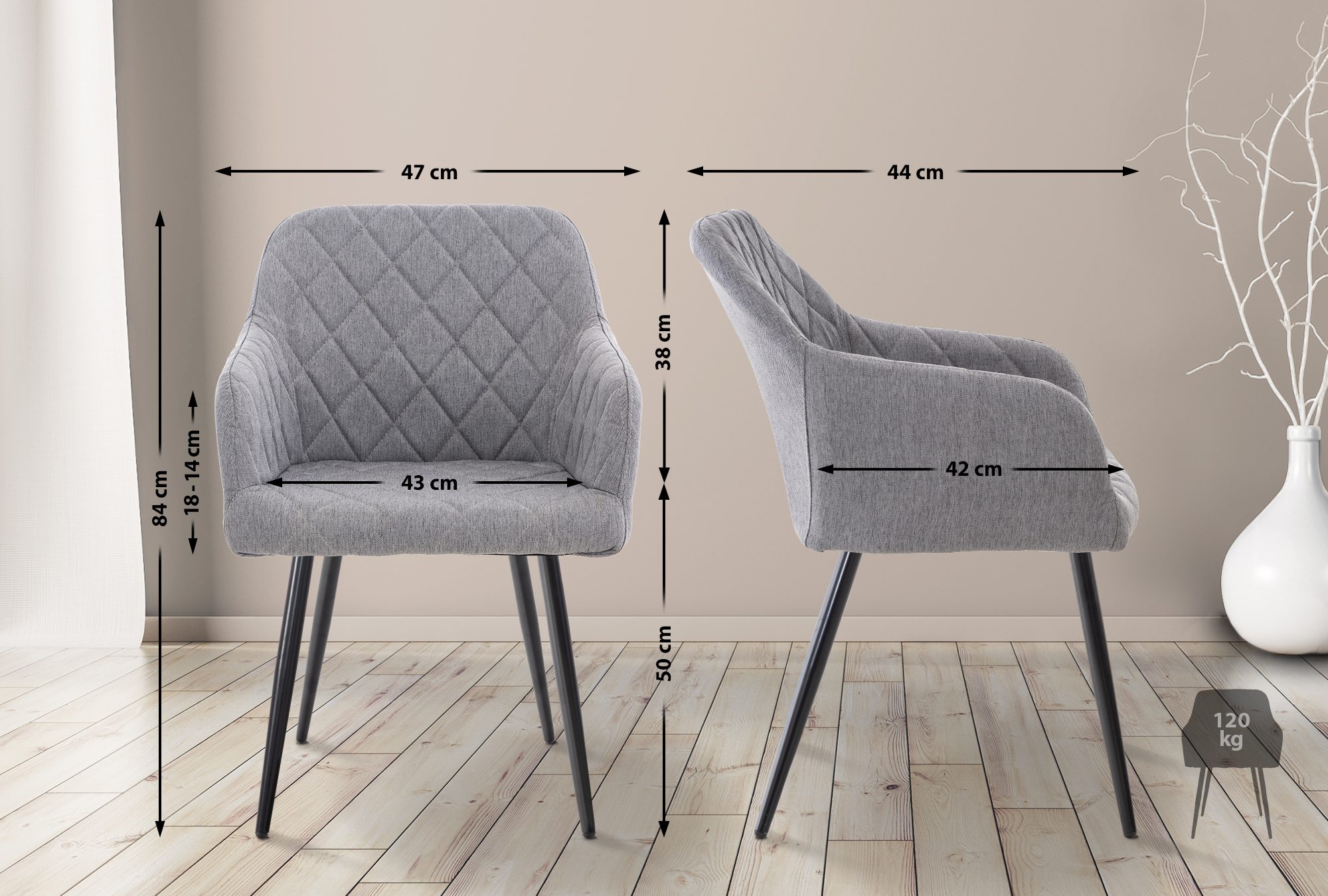 4er Set Esszimmerstuhl Shila