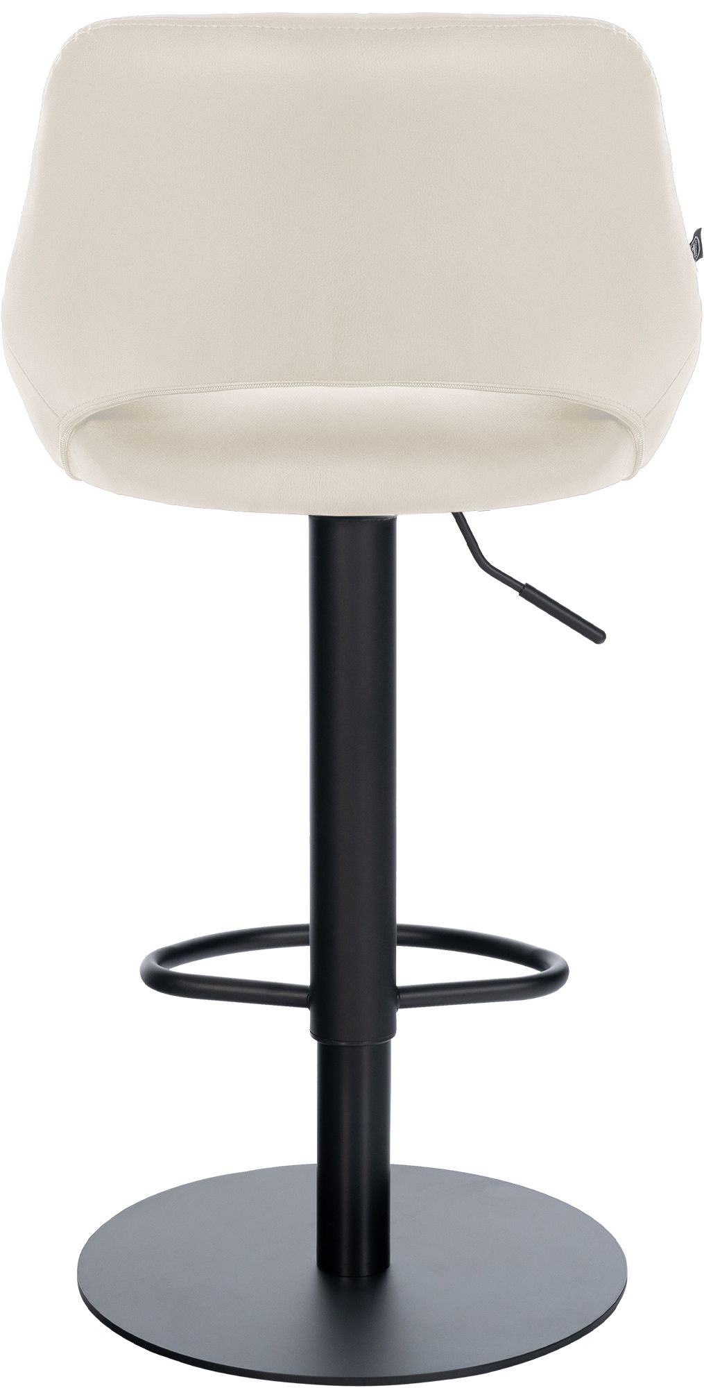 2er Set Barhocker Milet Schwarz mit extra schweren Standfüßen creme Kunstleder