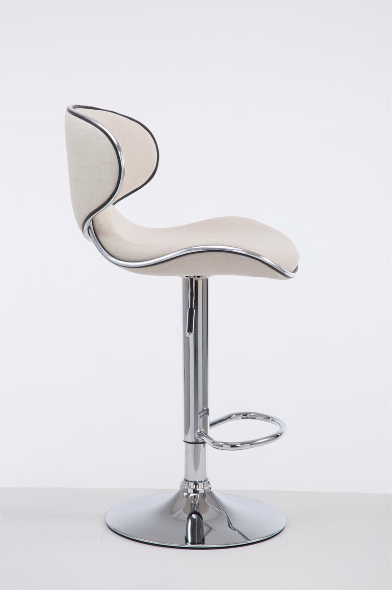Barhocker Las Vegas V2 Stoff creme chrom