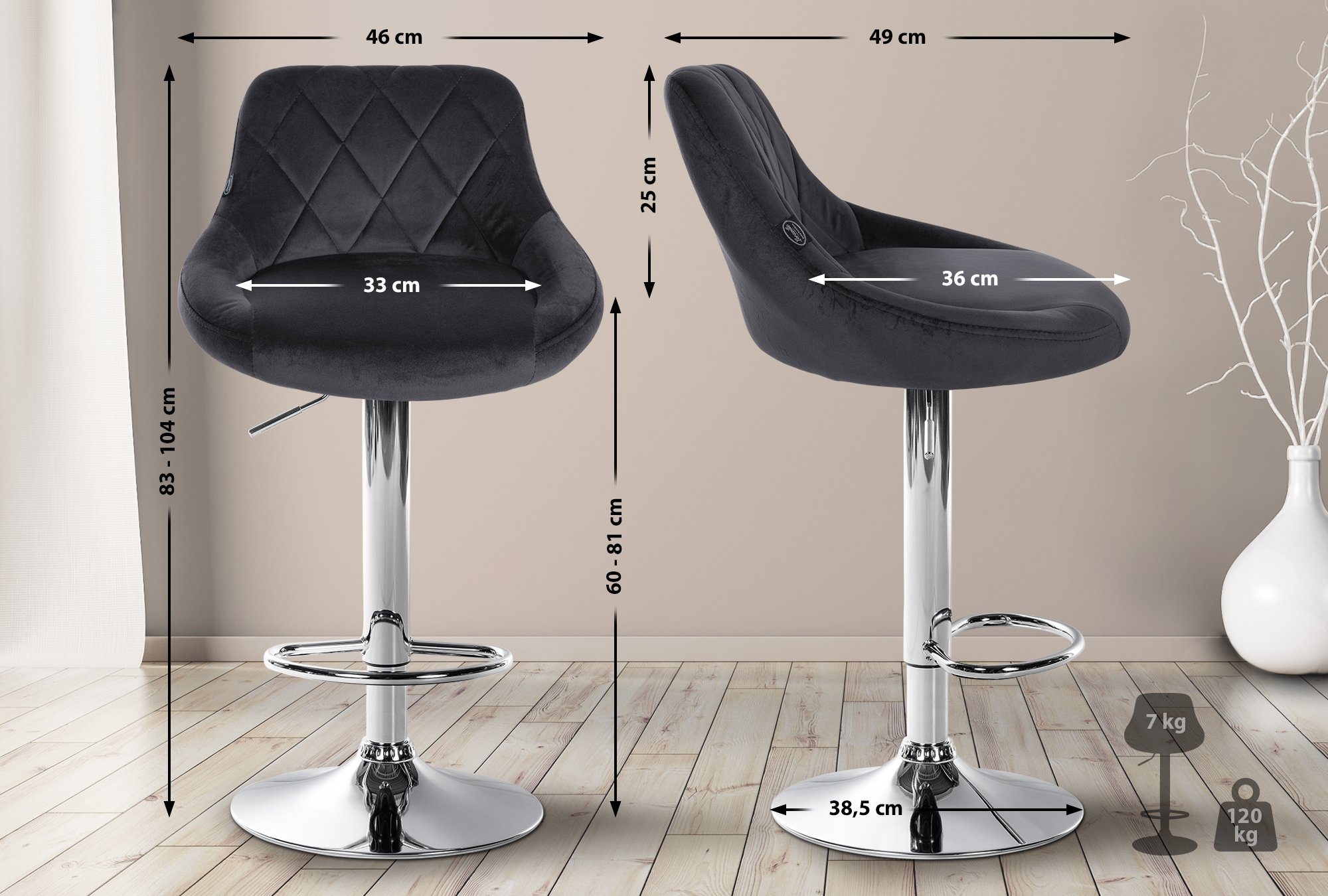 Barhocker Lazio Samt