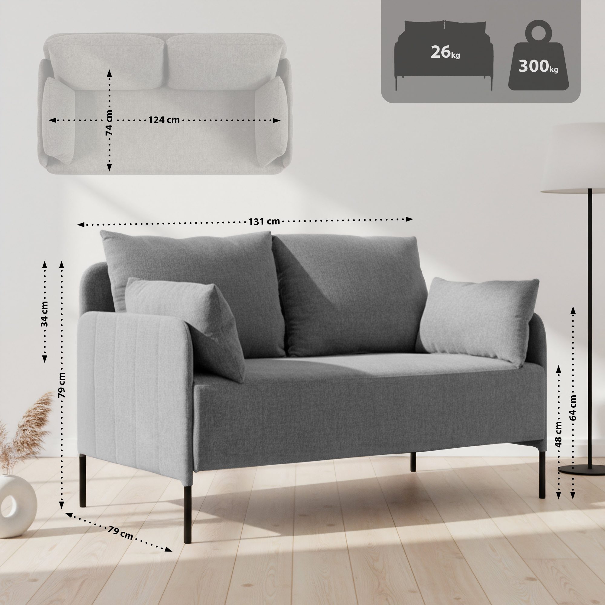 Couch 2-Sitzer Ziden