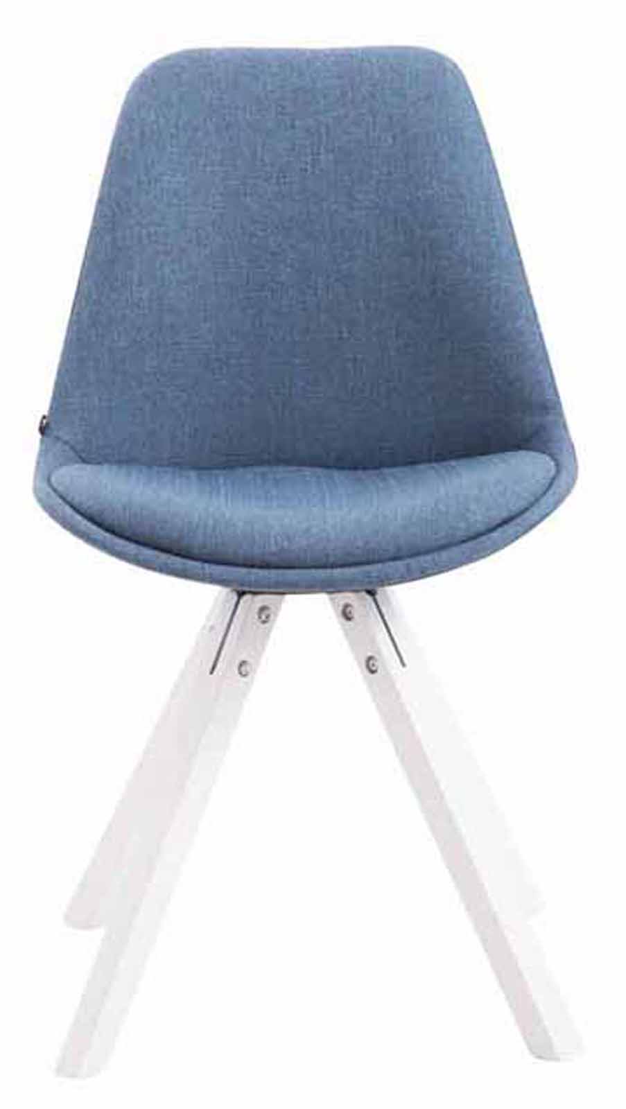 4er Set Besucherstühle Toulouse Stoff Square blau weiß