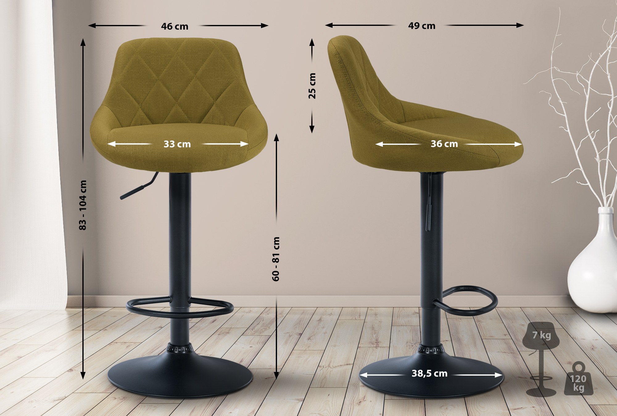 Barhocker Lazio Stoff