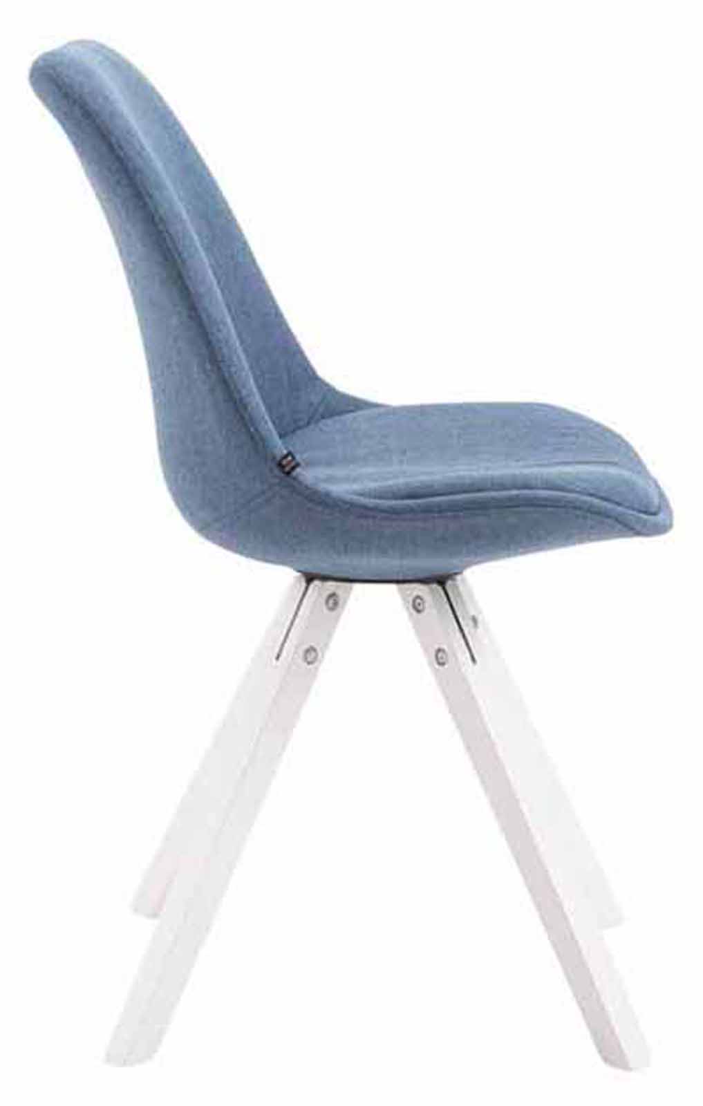 4er Set Besucherstühle Toulouse Stoff Square blau weiß