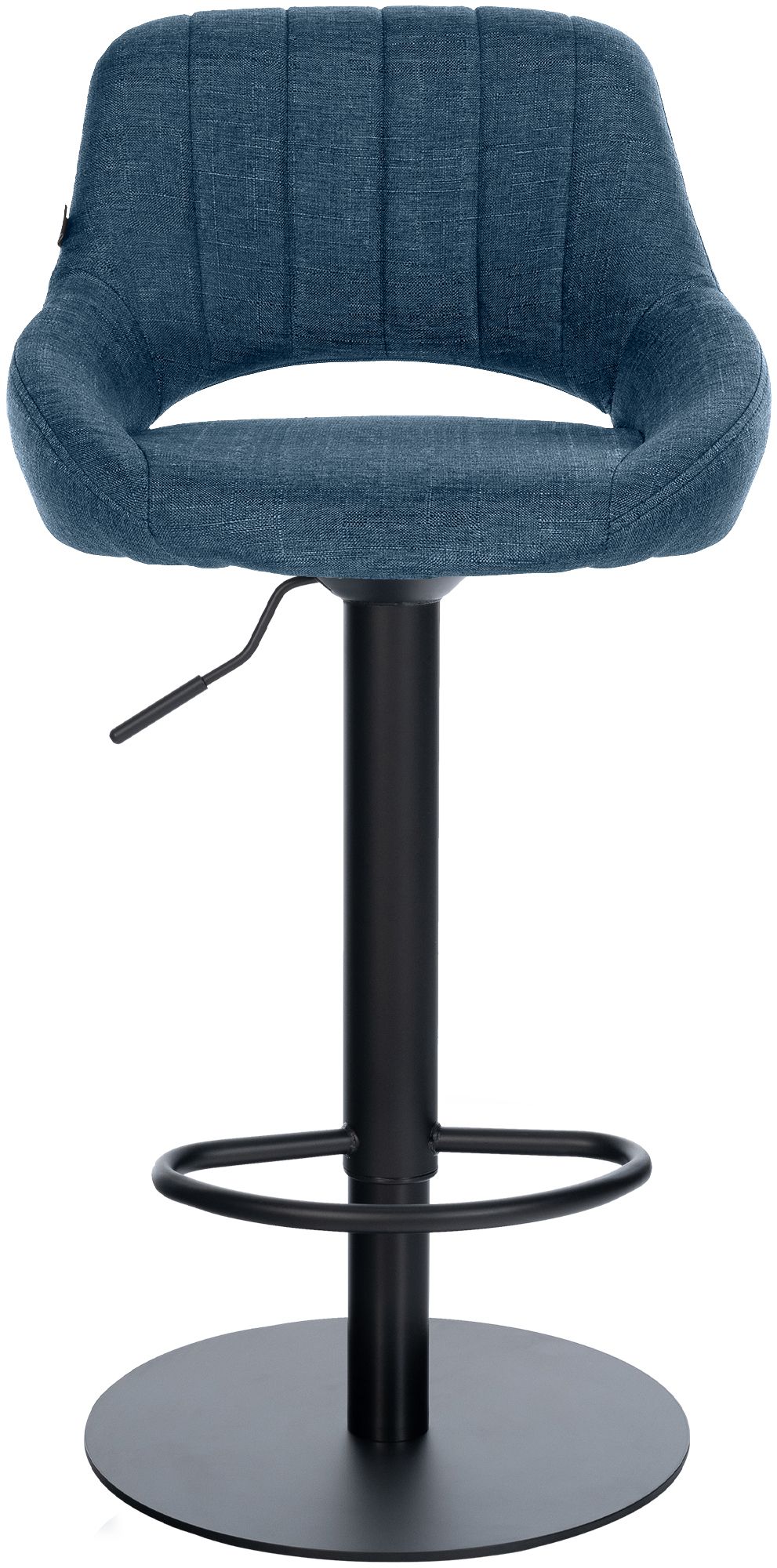 2er Set Barhocker Milet Schwarz mit extra schweren Standfüßen blau Stoff