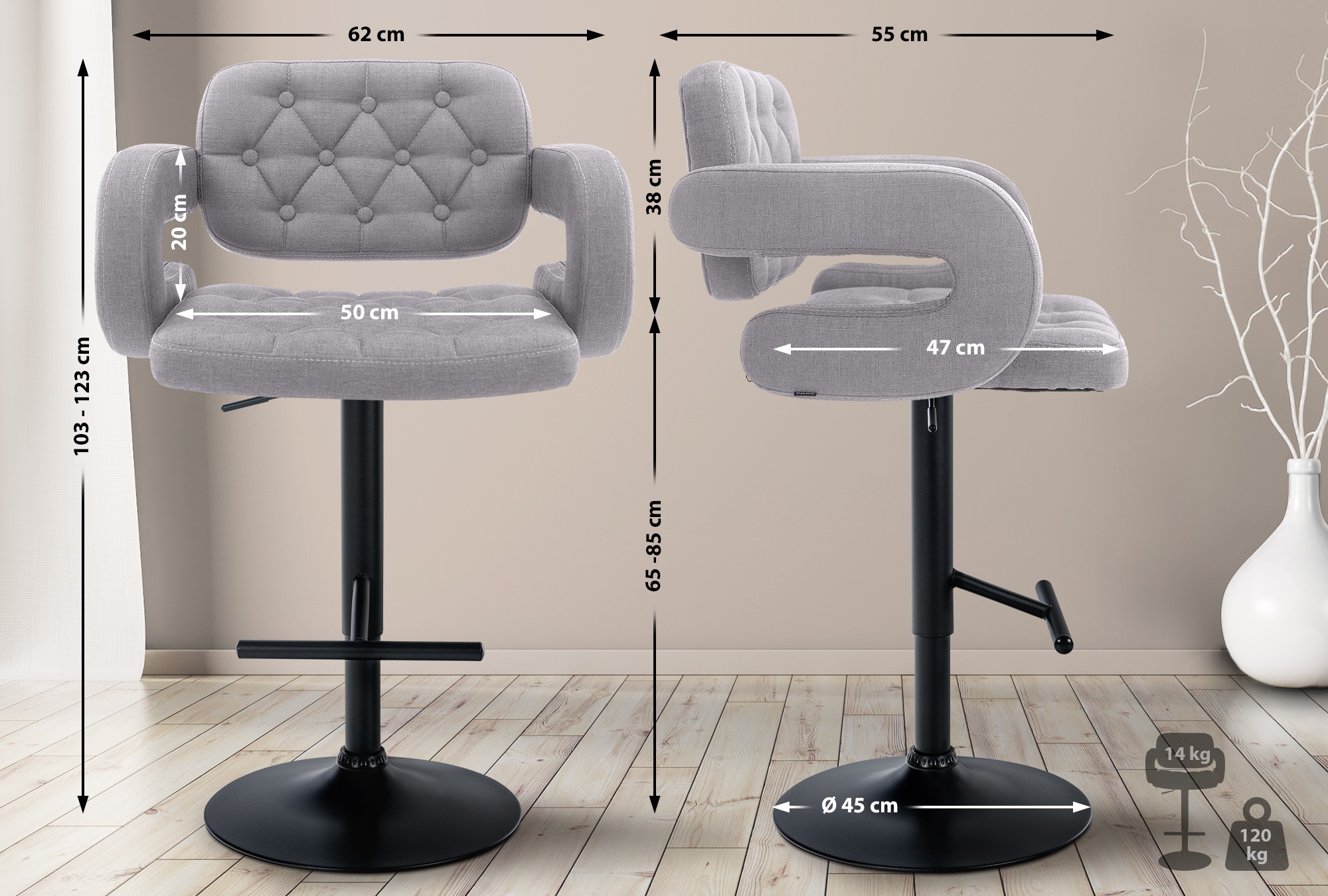 Barhocker Dublin Stoff