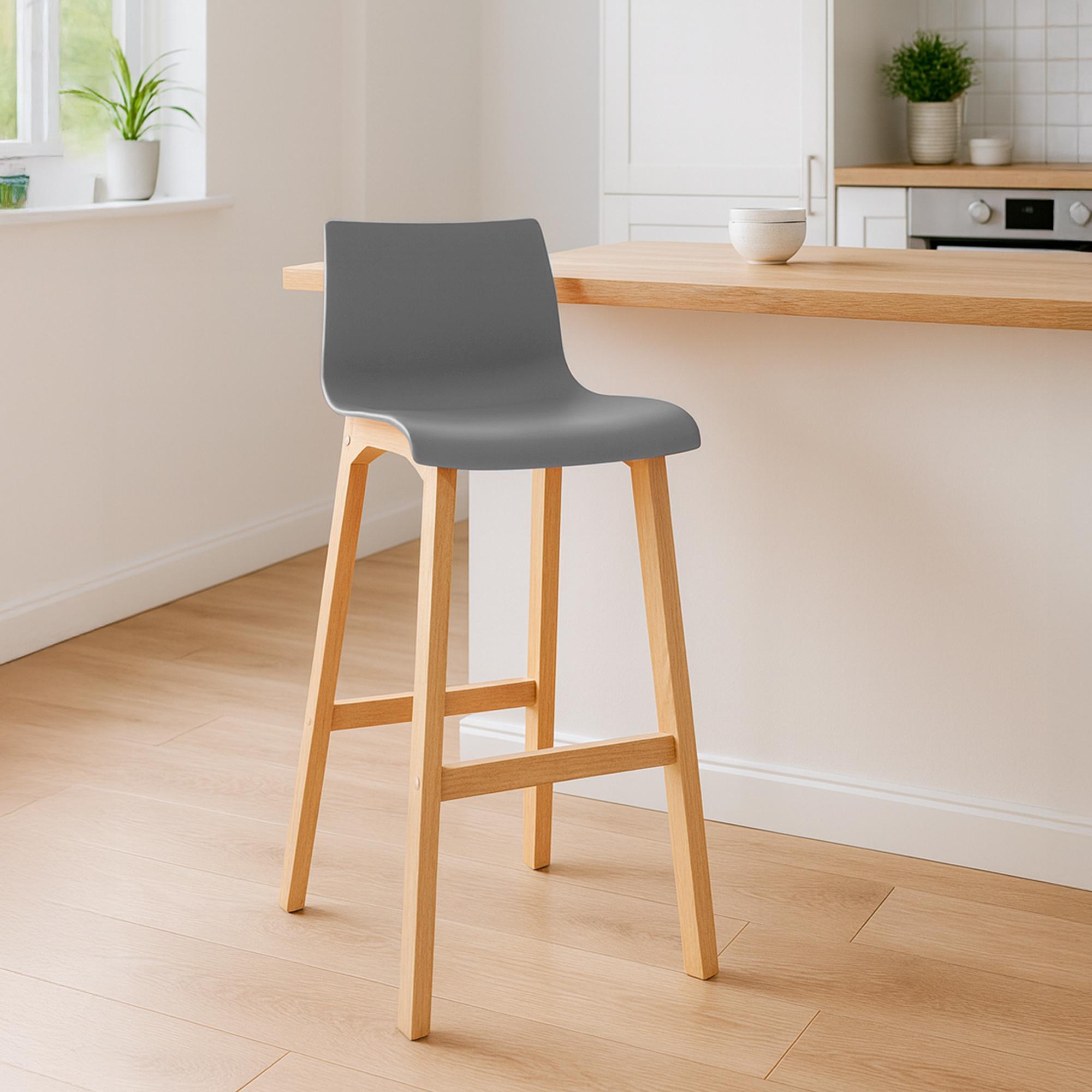 2er Set Barhocker Hover Kunststoff Vierfußgestell Natura
