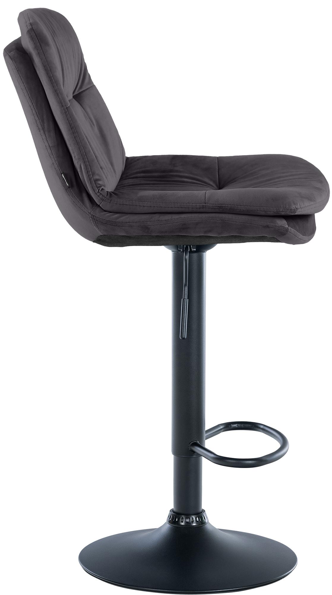Barhocker Laurel Samt Metall matt schwarz schwarz