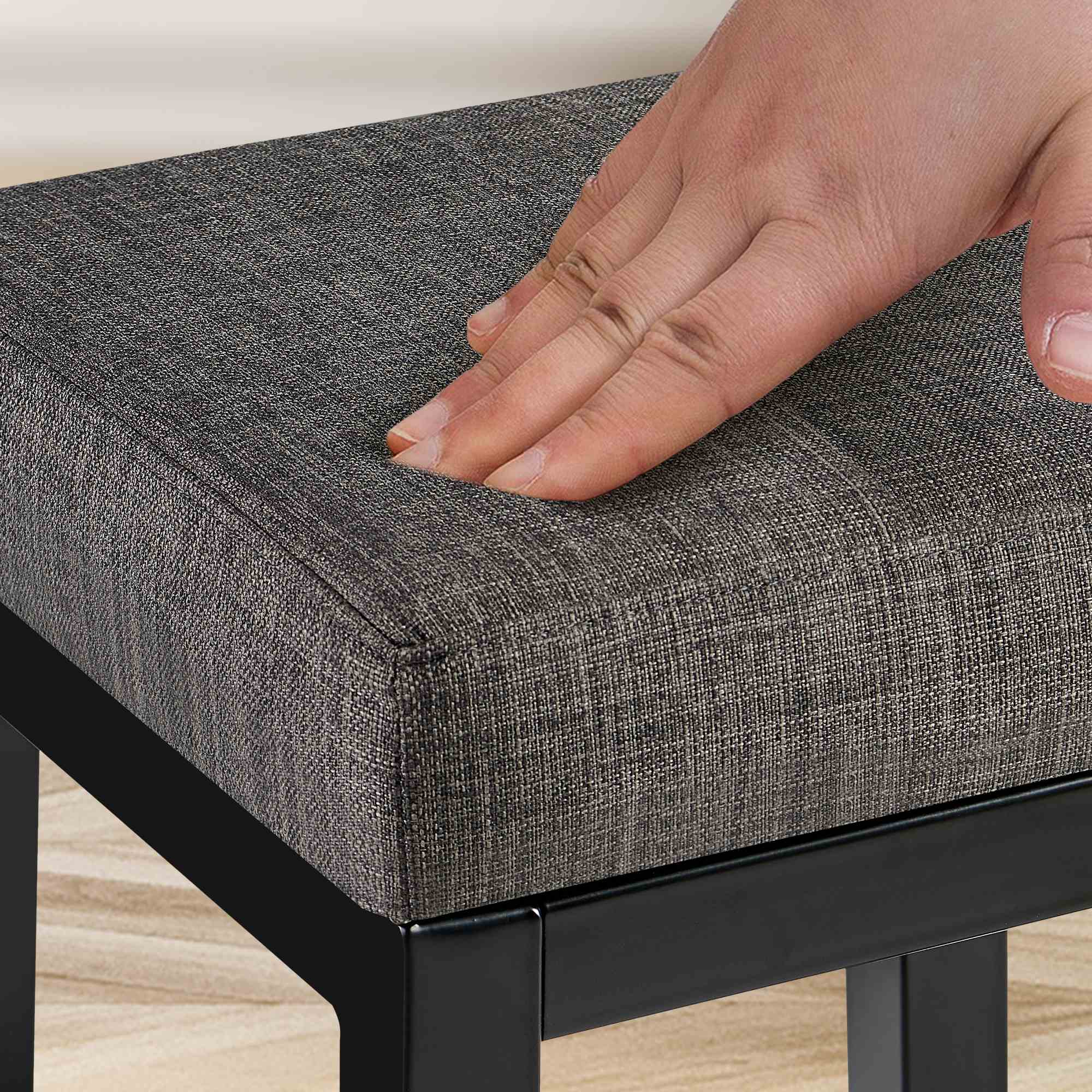Barhocker Taylor Stoffbezug Sitzhöhe 78 cm Metallgestell schwarz