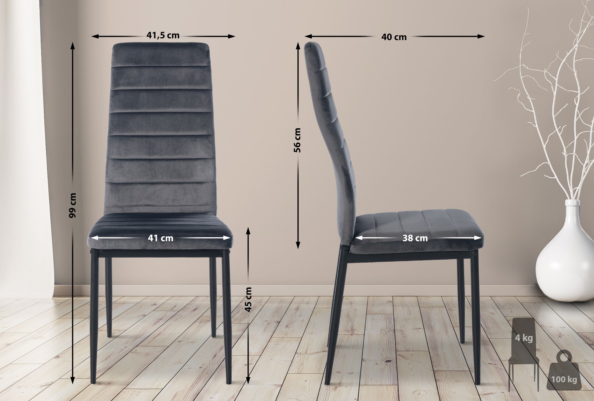 6er Set Esszimmerstühle Mayfair