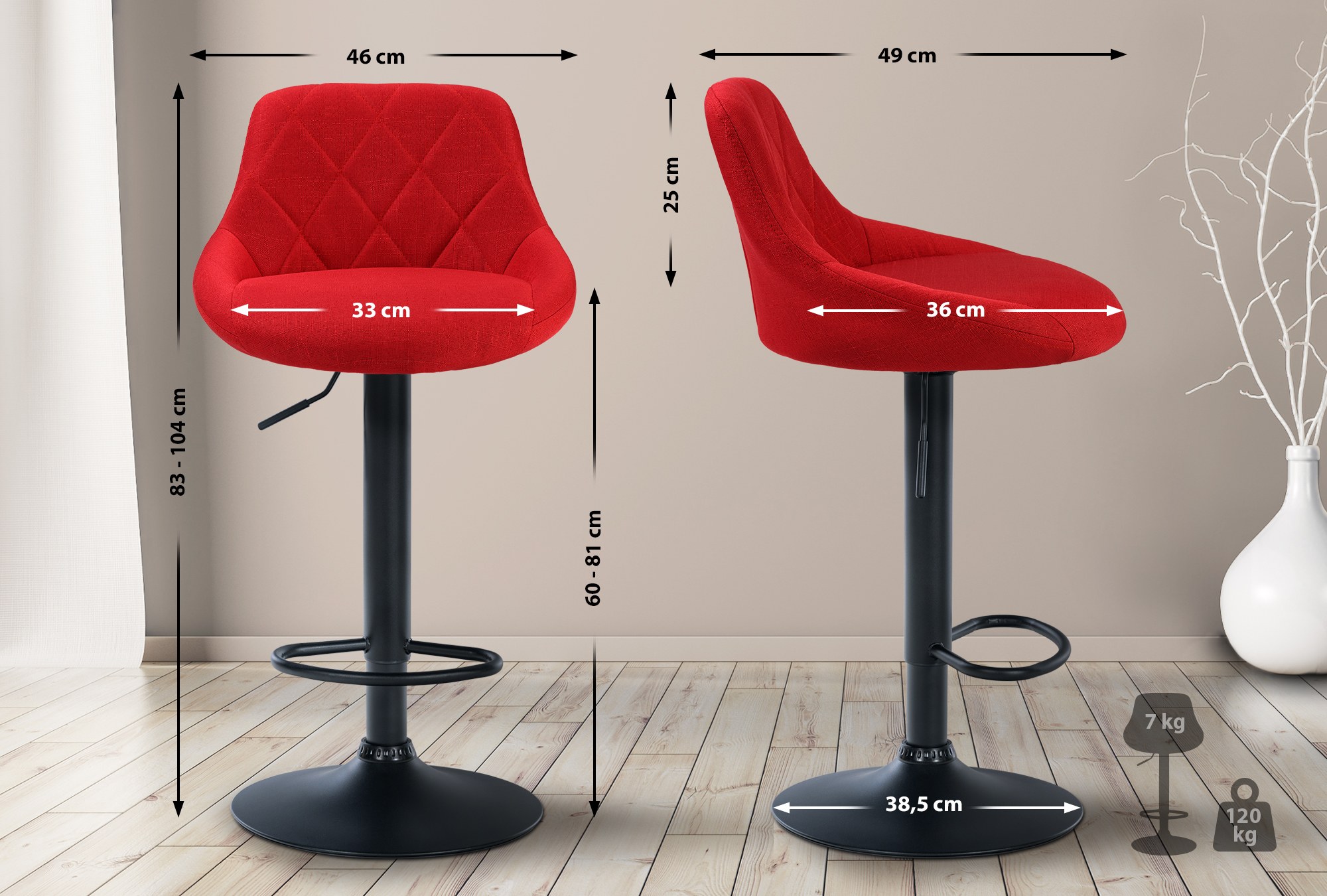 Barhocker Lazio Stoff