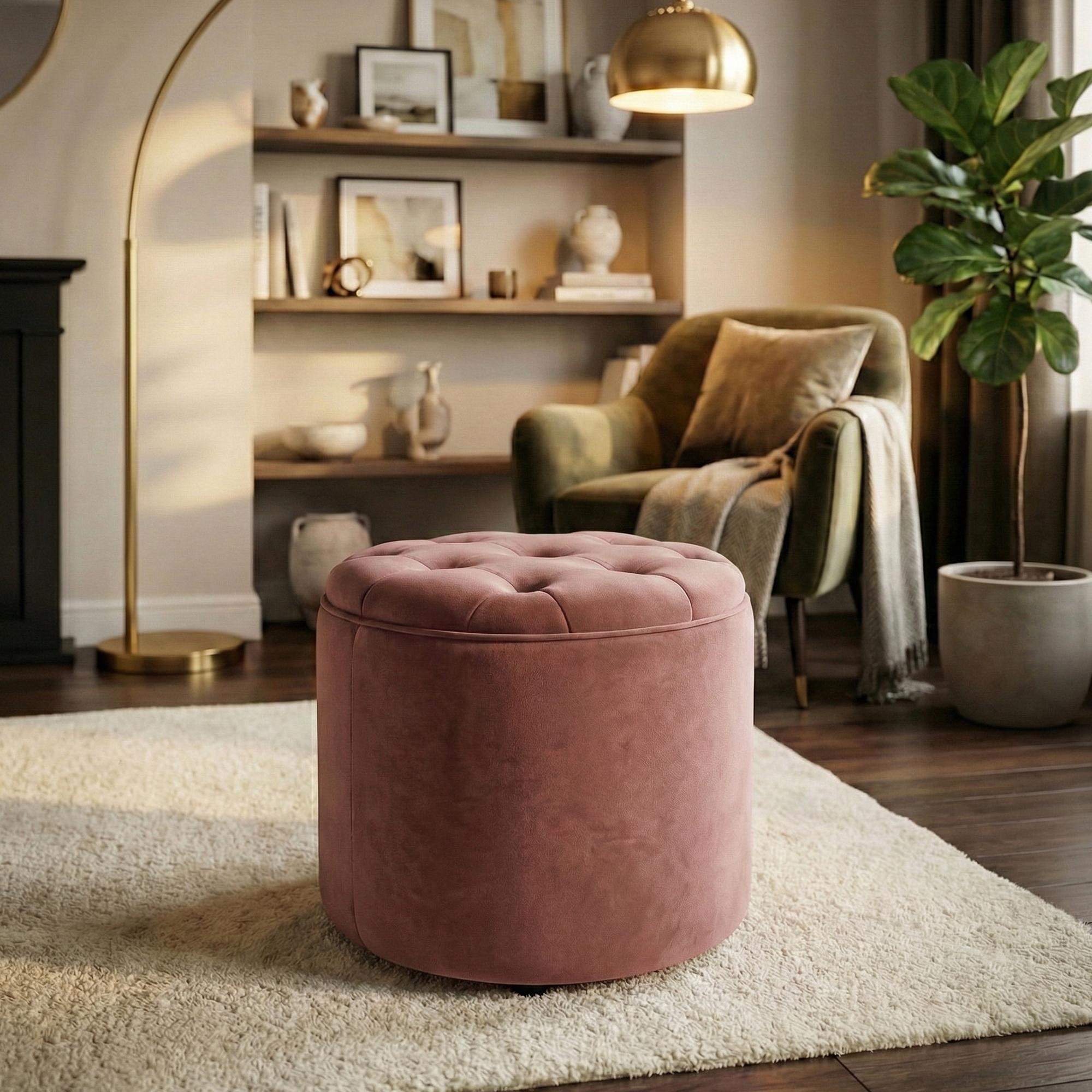 Sitzhocker Pantin Samt pink