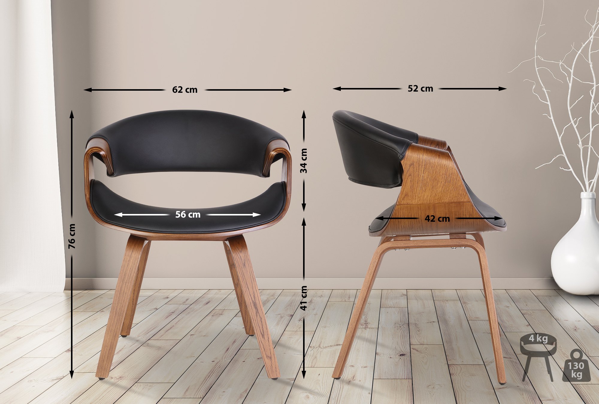 2er Set Esszimmerstuhl Foley