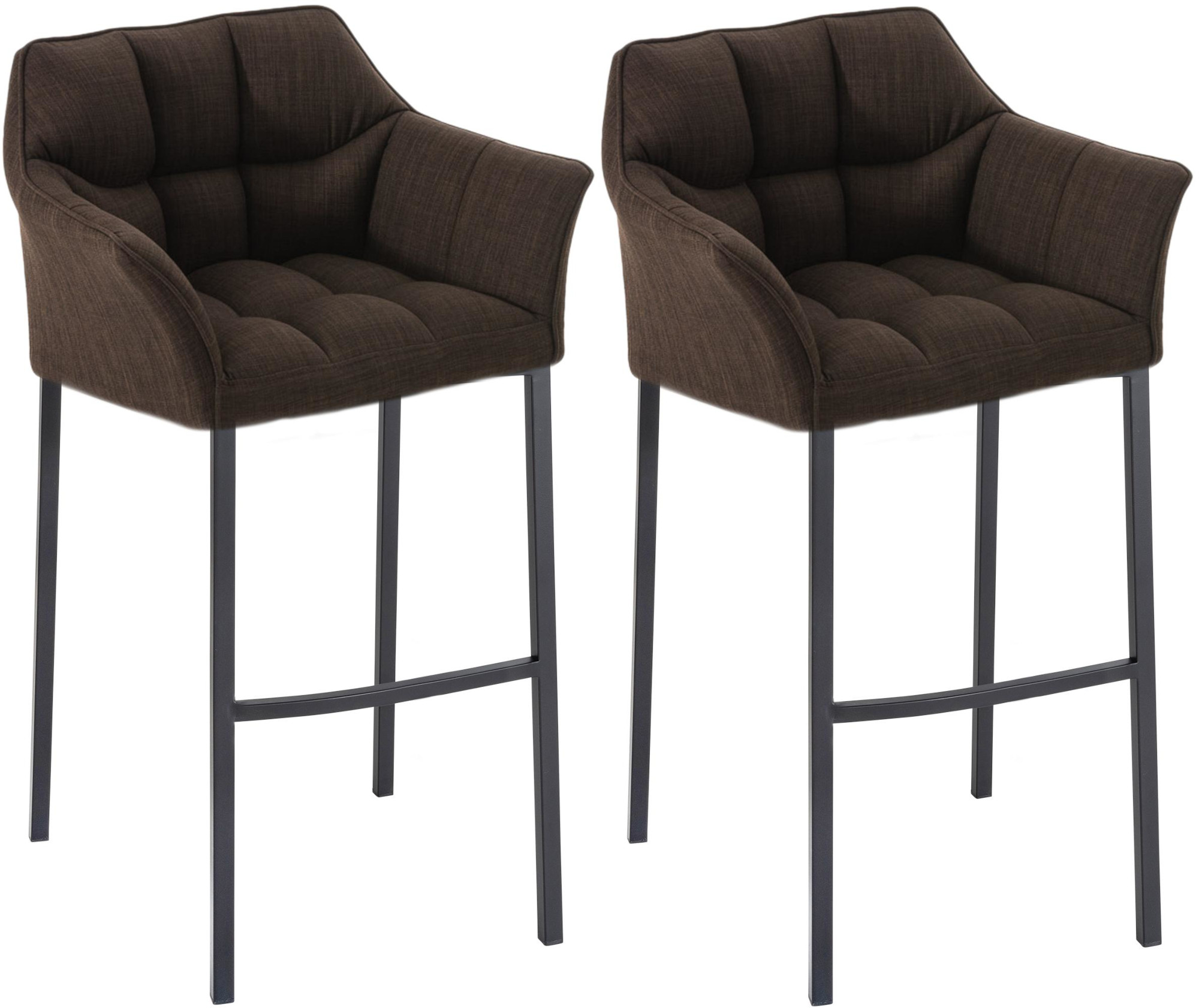 2er Set Barhocker Damaso Stoff mit Vierfußgestellen