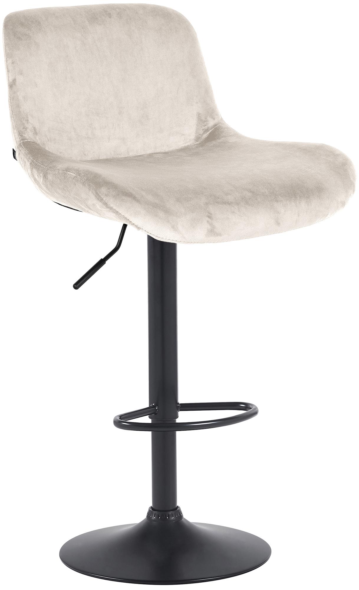 Barhocker Solon Schwarz creme Samt