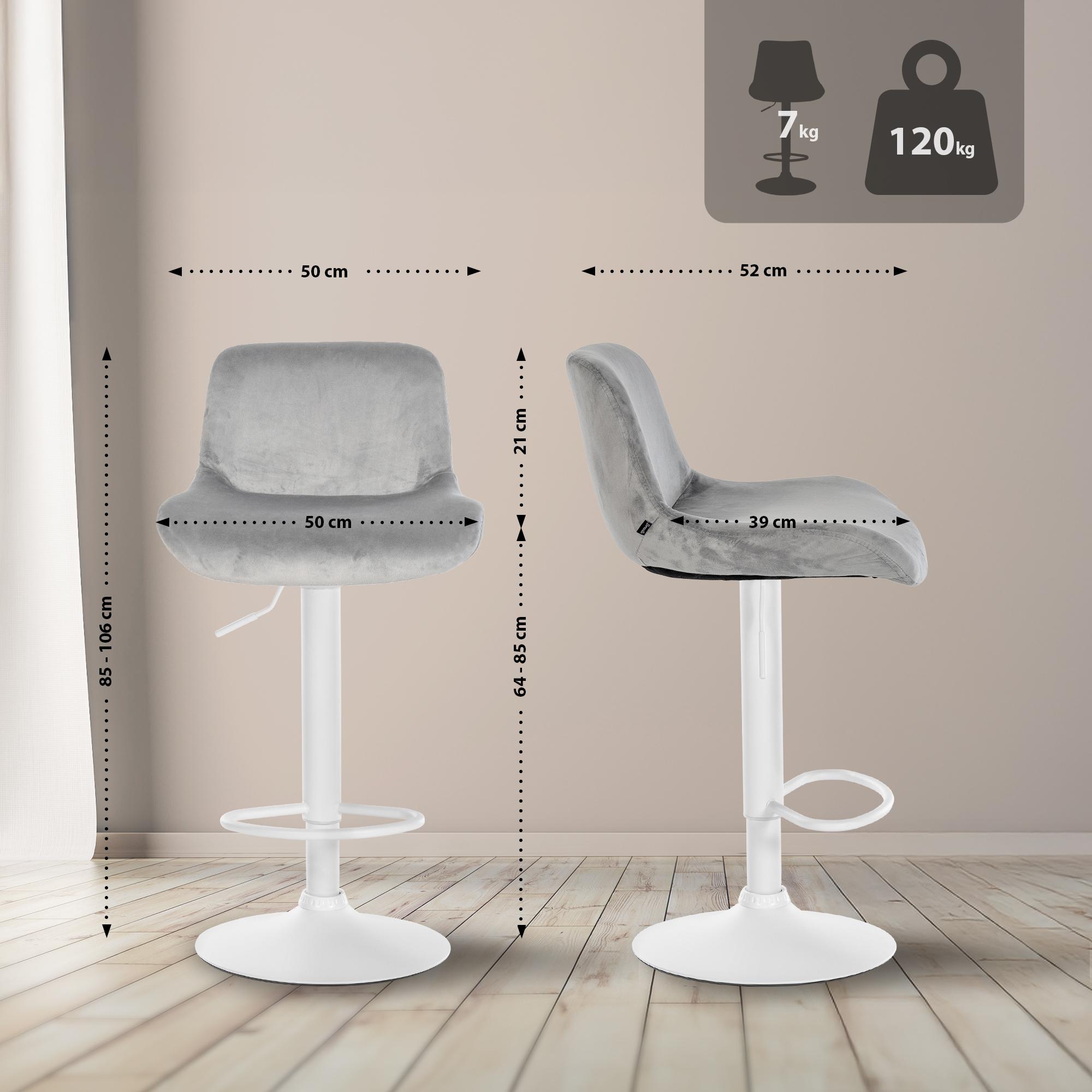 2er Set Barhocker Solon Weiß