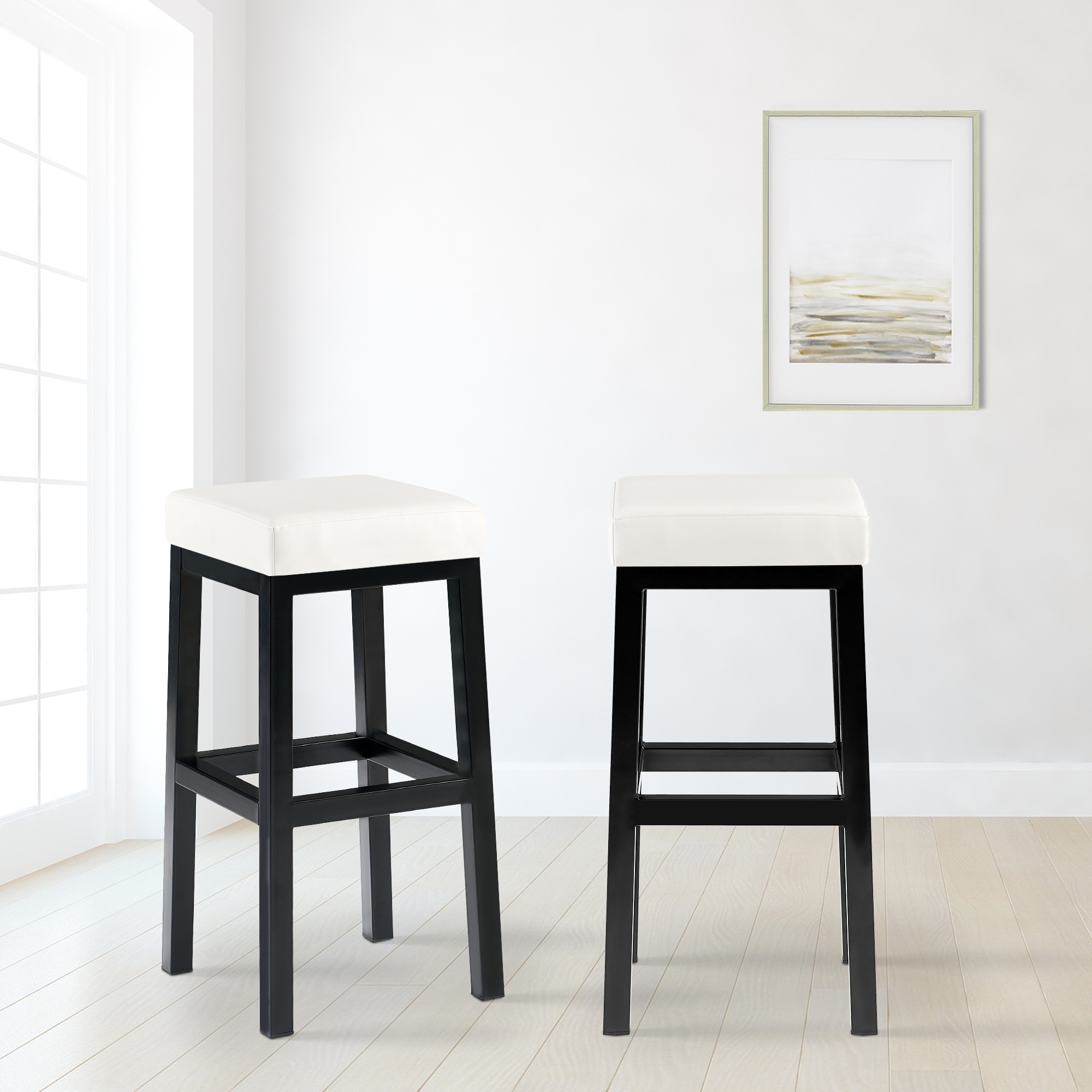 Barhocker Taylor Kunstlederbezug Sitzhöhe 78 cm Metallgestell schwarz