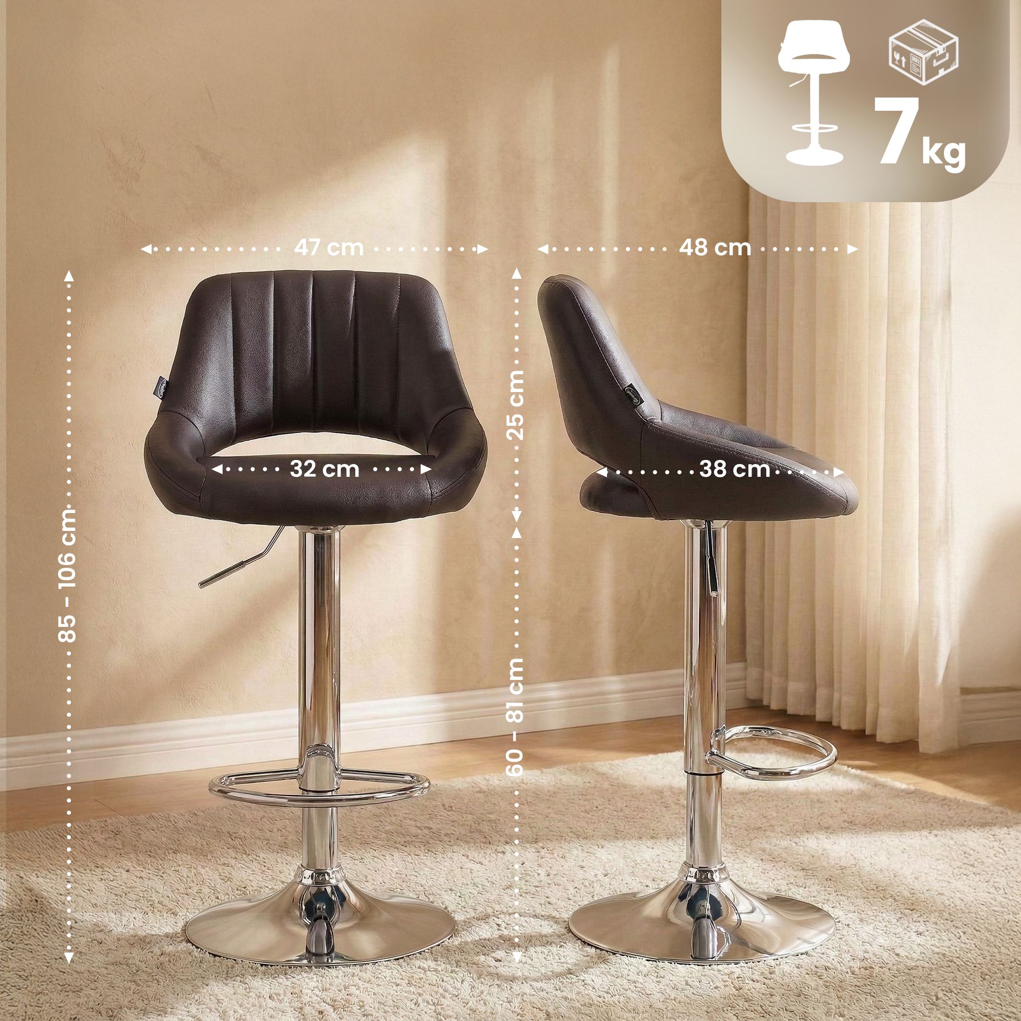 2er Set Barhocker Milet Kunstleder