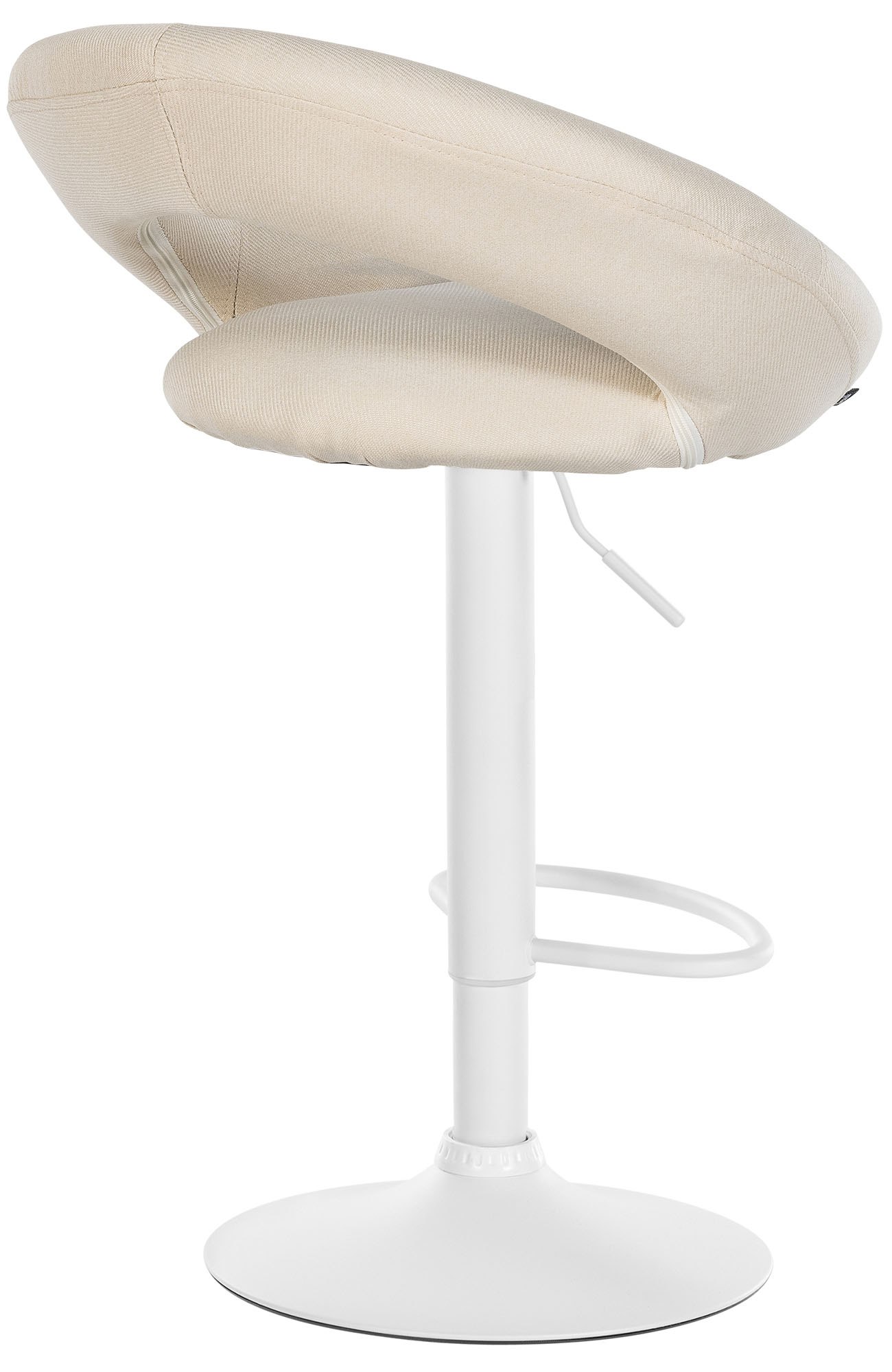 2er Set Barhocker Olinda Stoff creme weiß