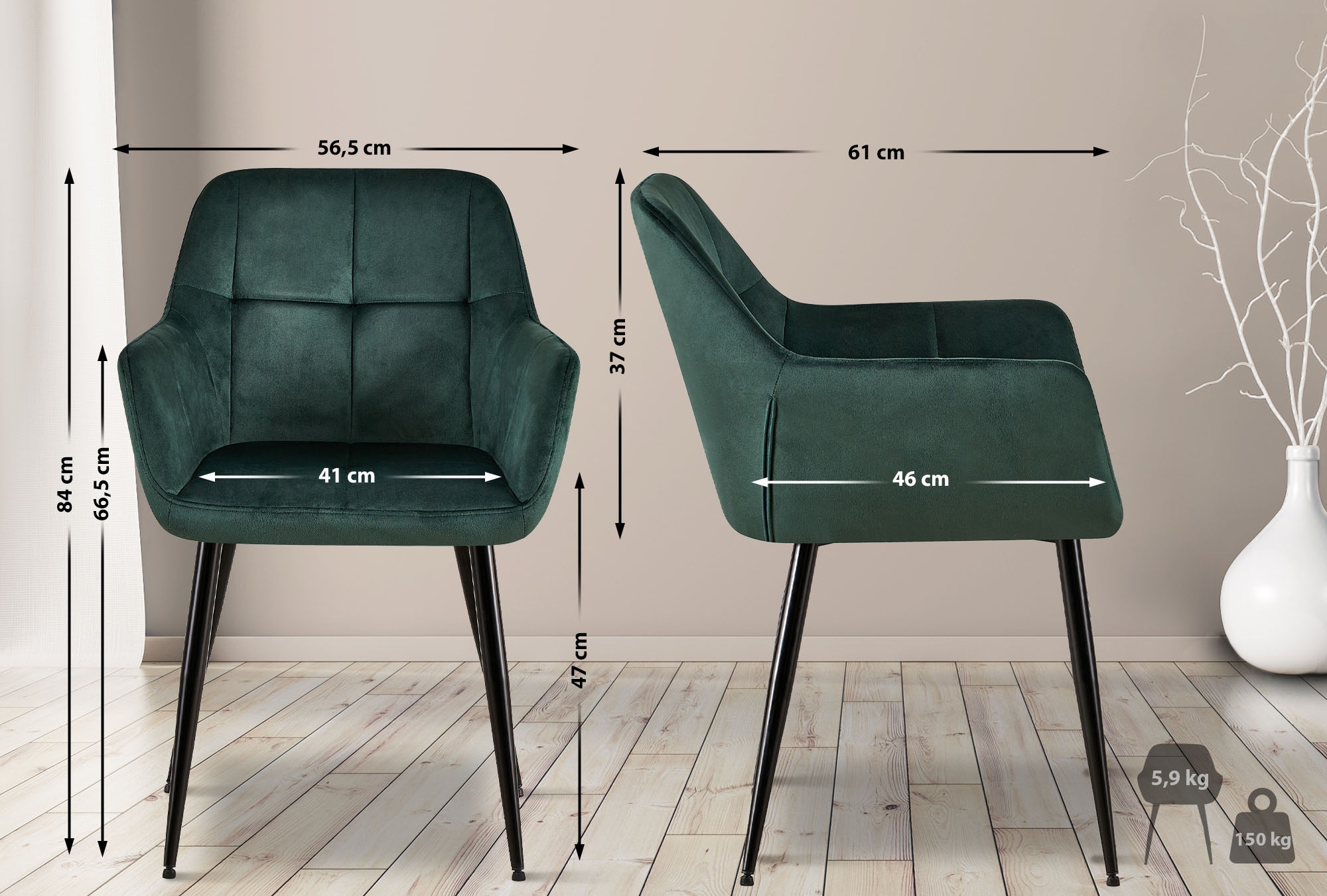 4er Set Esszimmerstühle Emia