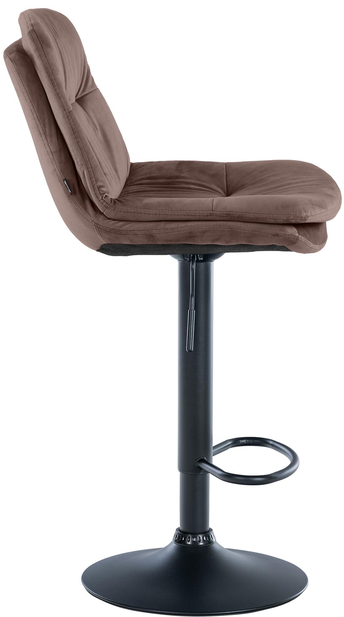 Barhocker Laurel Samt Metall matt schwarz braun