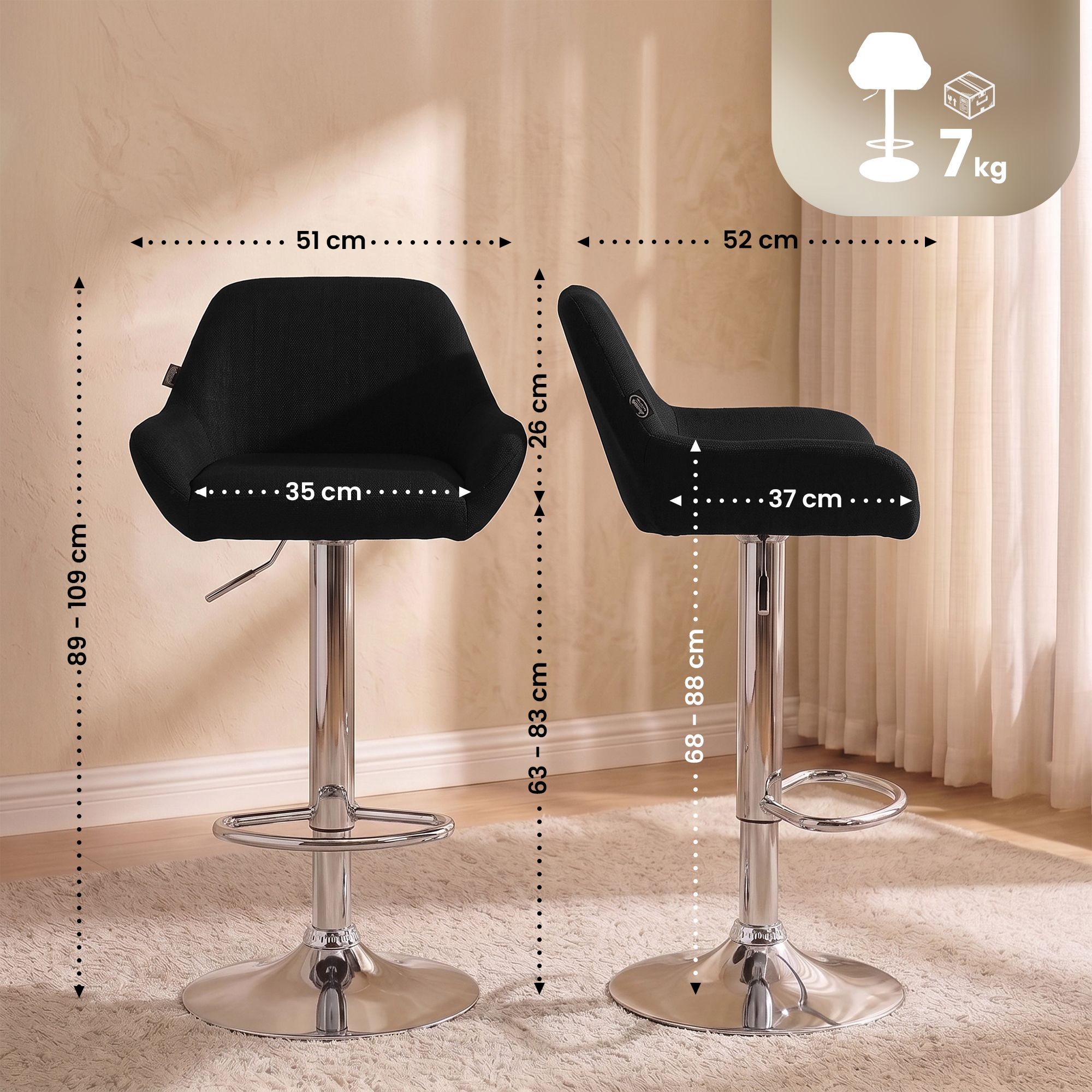 Barhocker Braga Stoff