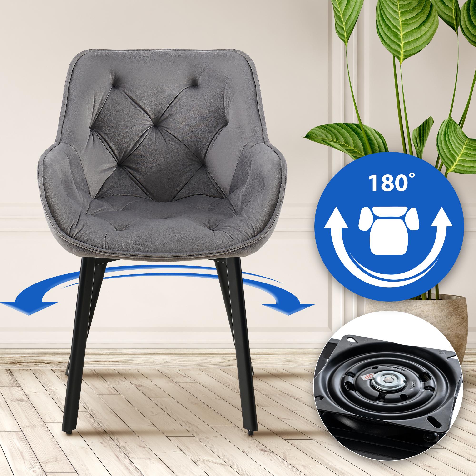 2er Set Drehbarer Esszimmerstuhl Antigo Samt
