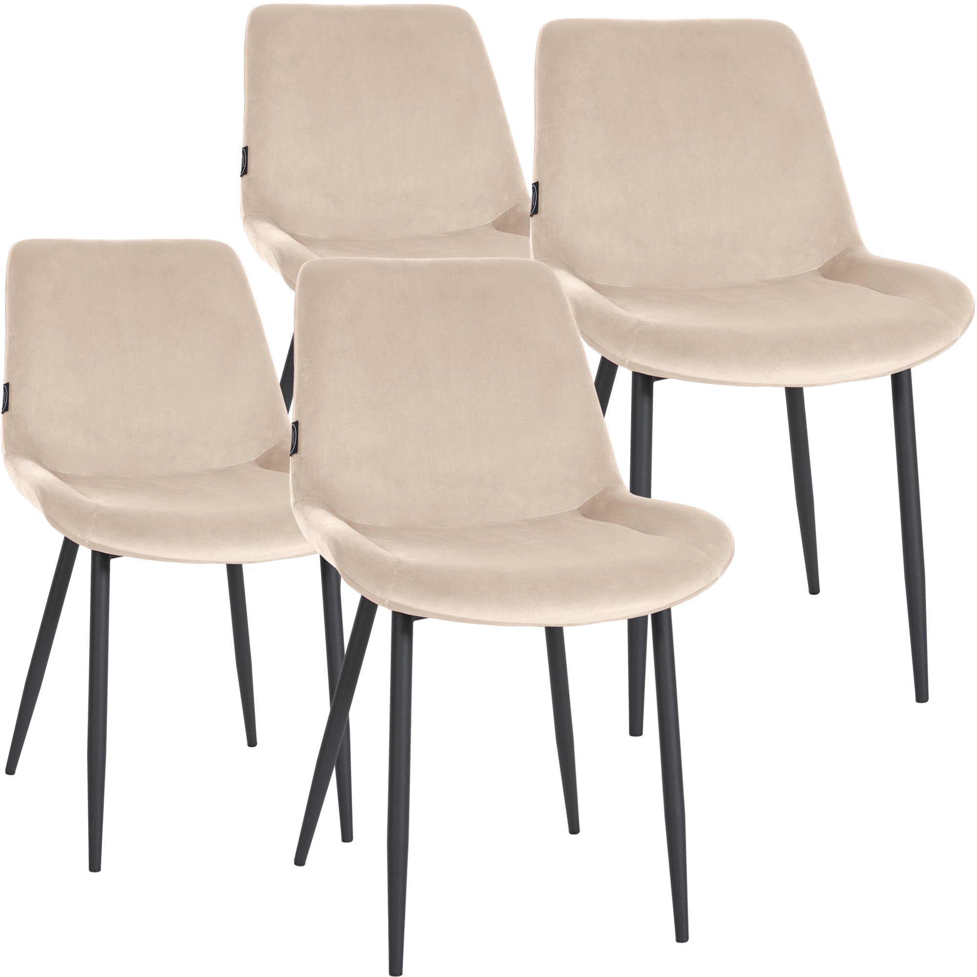 4er Set Esszimmerstühle Victoria Samt-Bezug