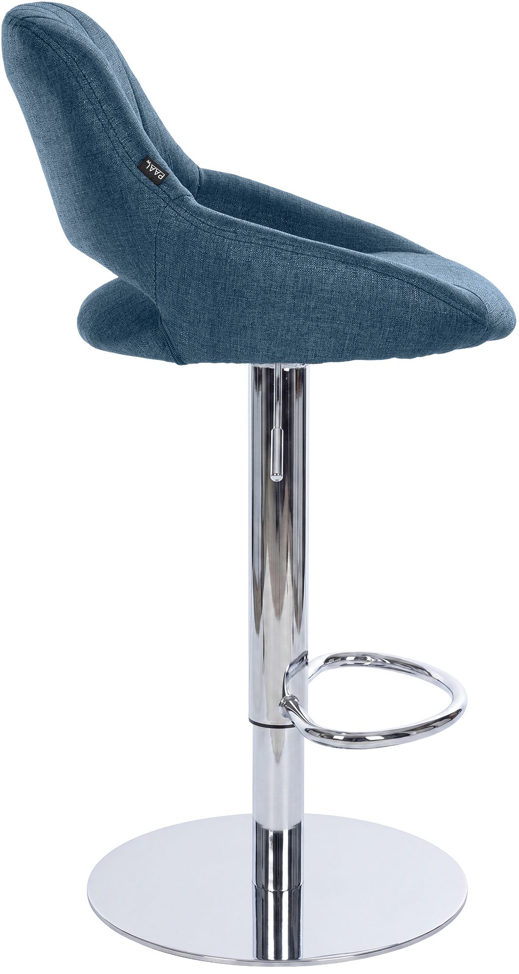 2er Set Barhocker Milet Chrom mit extra schweren Standfüßen blau Stoff