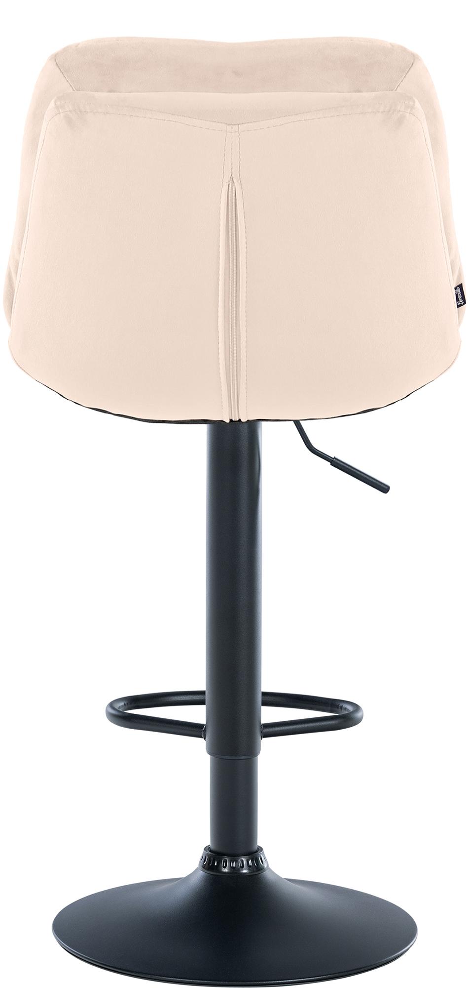 Barhocker Laurel Samt Metall matt schwarz creme