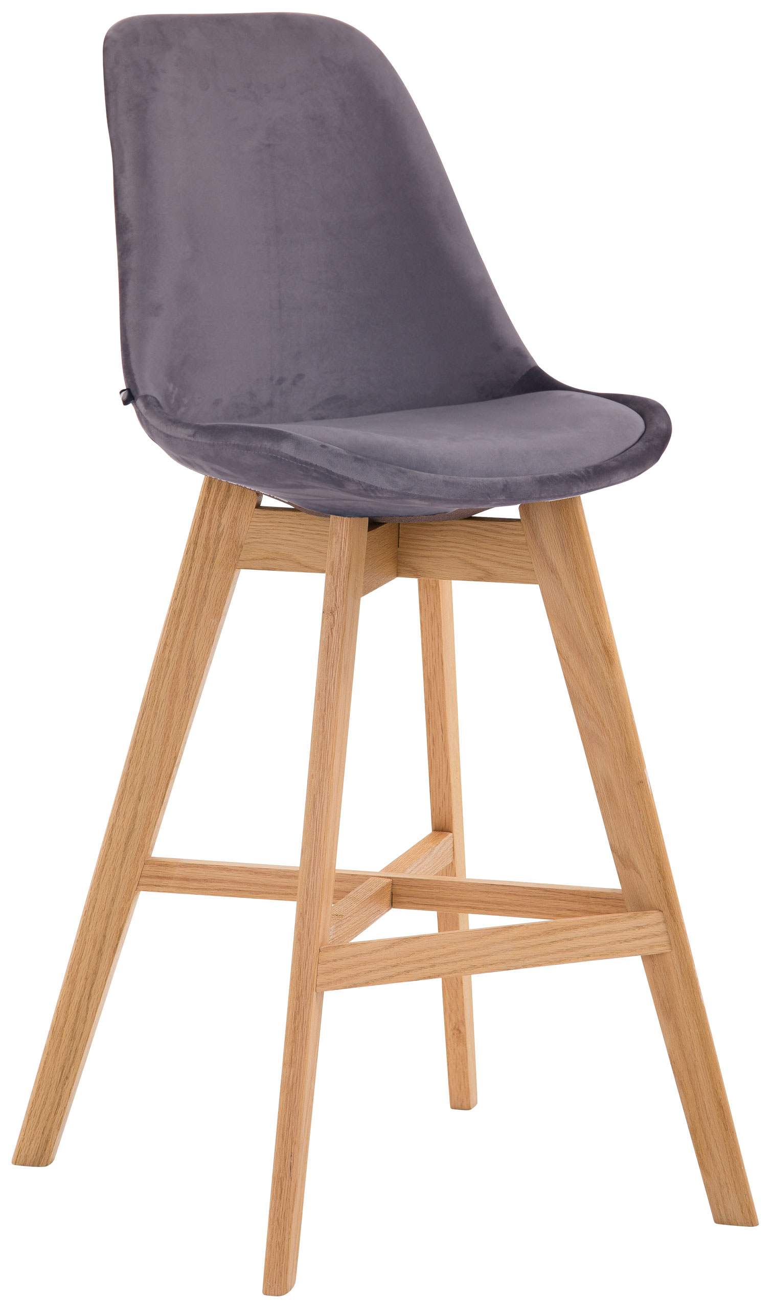 Barhocker Cannes Samt dunkelgrau natura