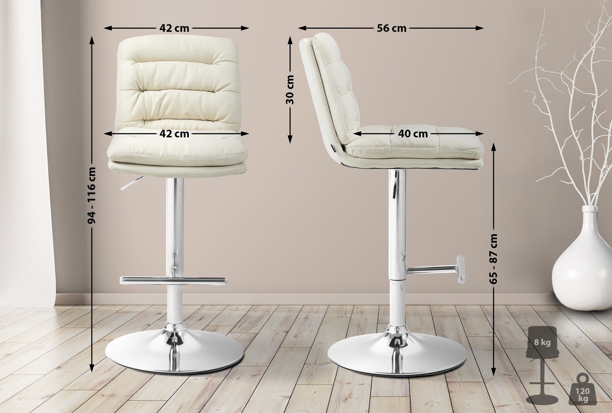 Barhocker Damar Stoff