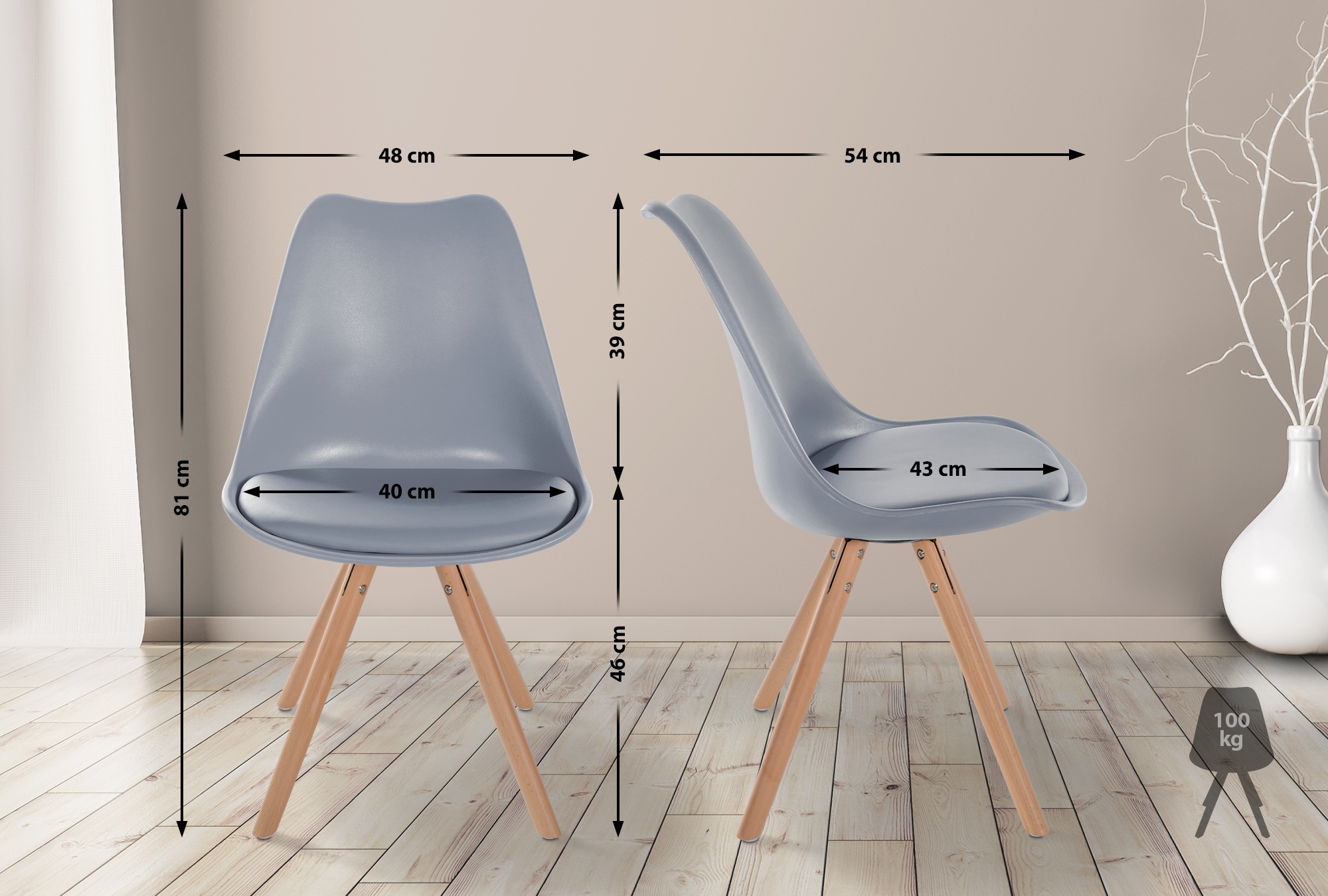 4er Set Stühle Sofia Kunststoff
