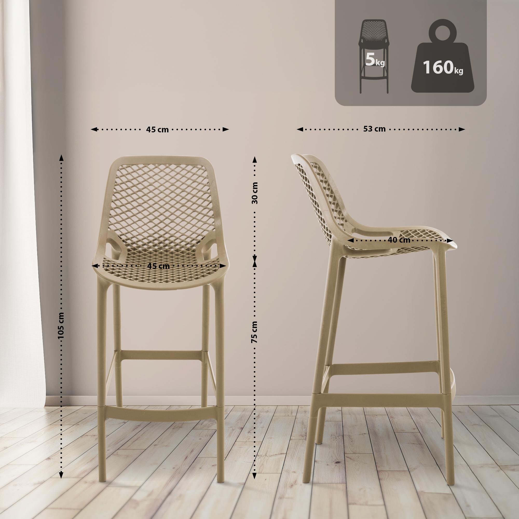 2er Set Outdoor Barhocker Air