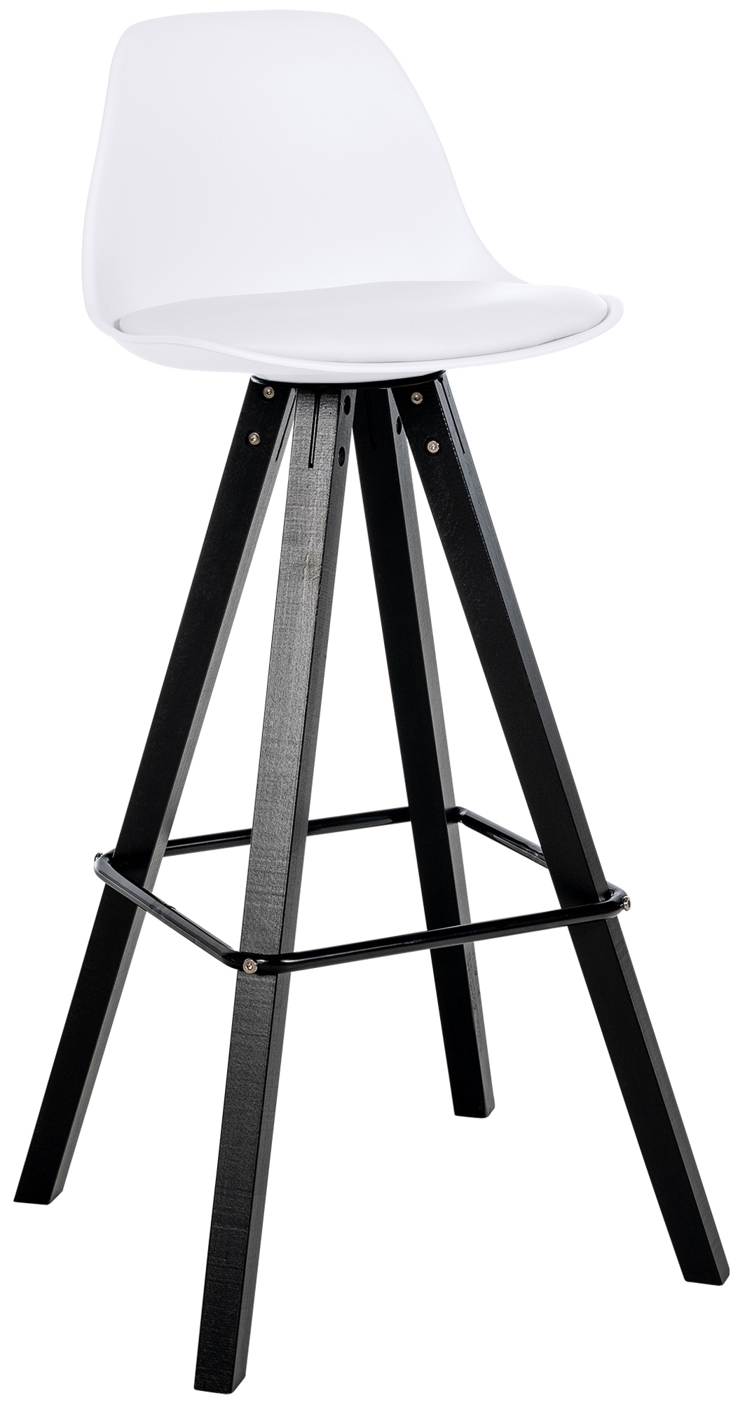 Barhocker Corbin Kunstleder Square weiß schwarz