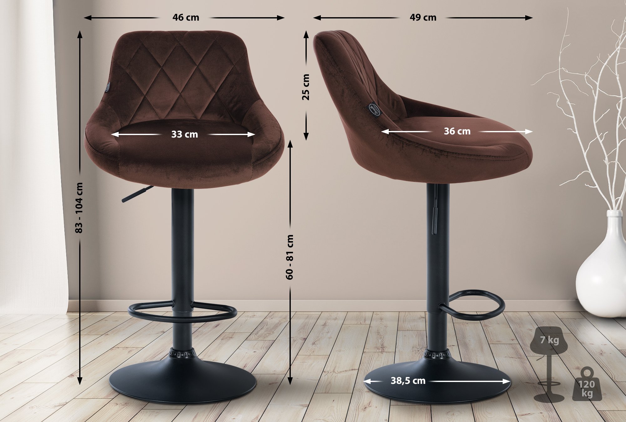 Barhocker Lazio Samt