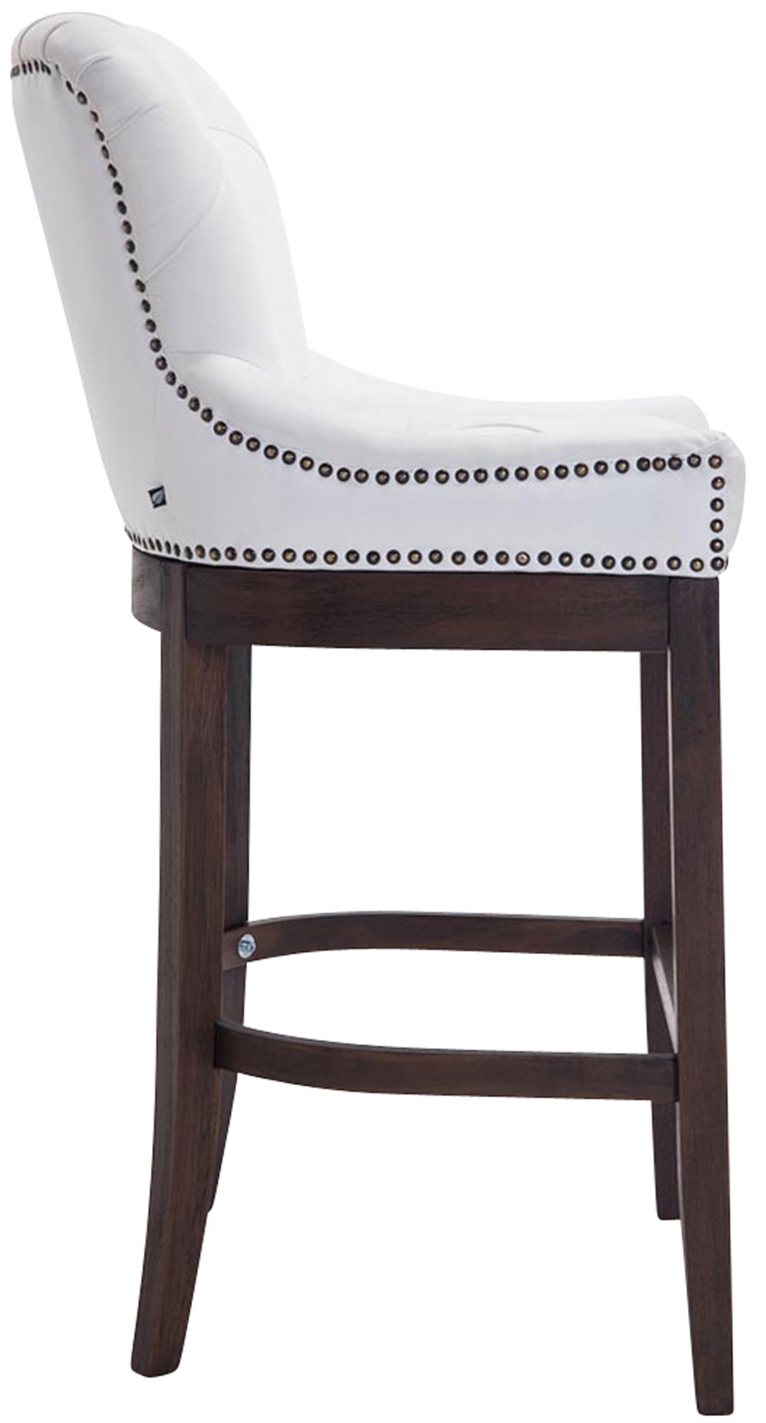 Barhocker Lakewood Echtleder, Antik-dunkel weiß