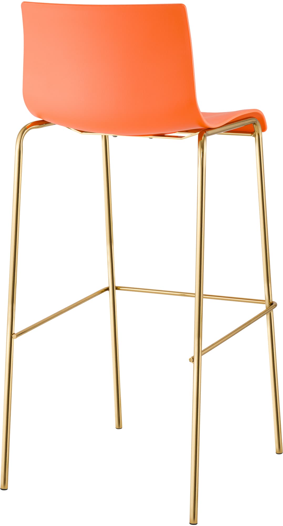 2er Set Barhocker Hover Kunststoff Vierfußgestell Gold