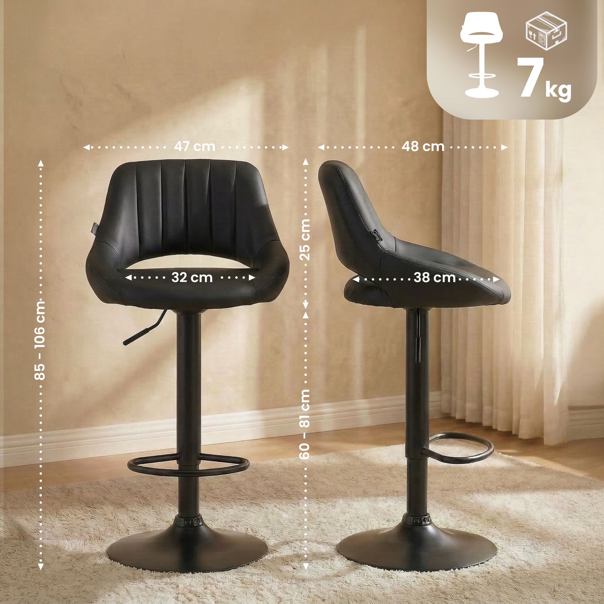 2er Set Barhocker Milet Kunstleder