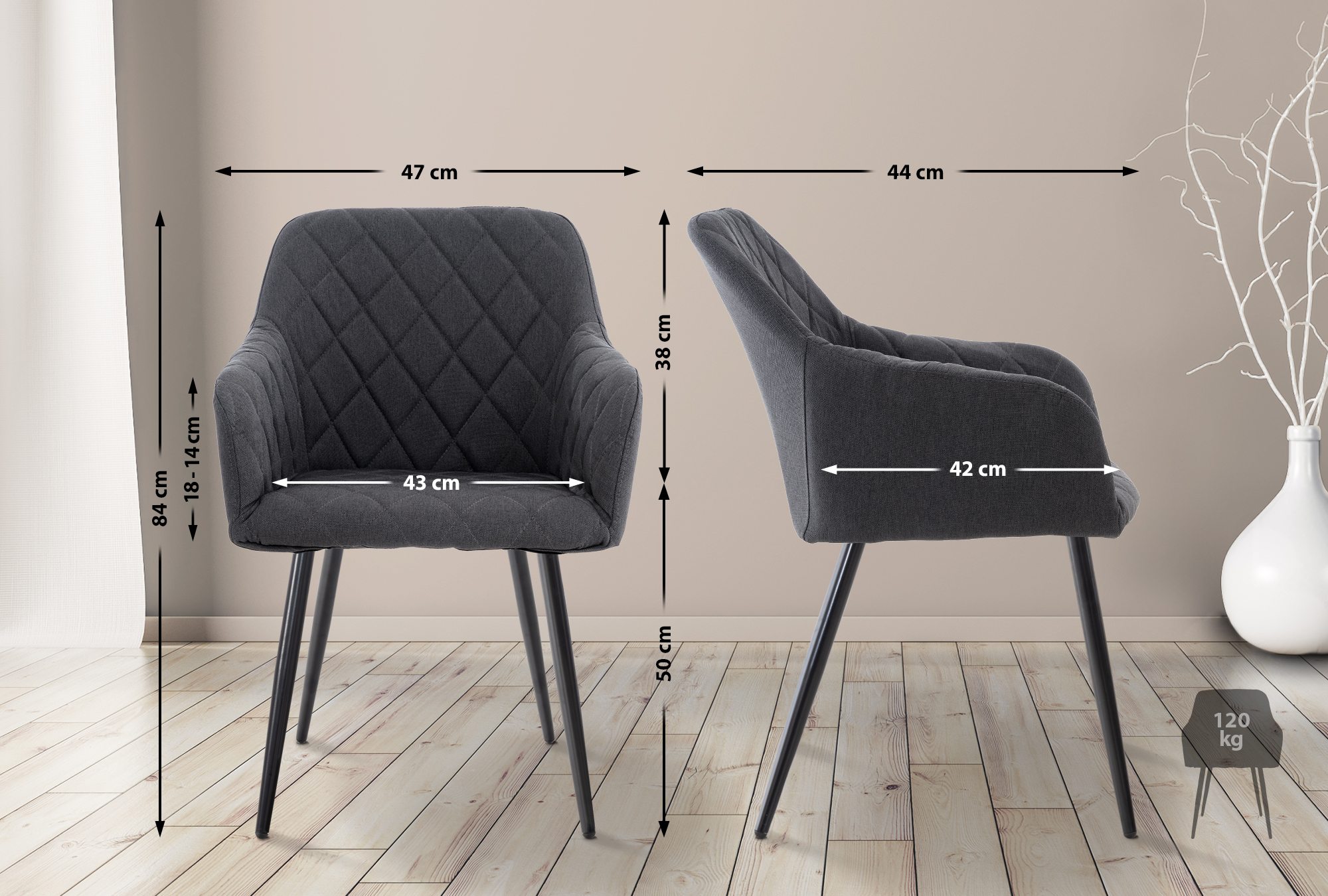 4er Set Esszimmerstuhl Shila