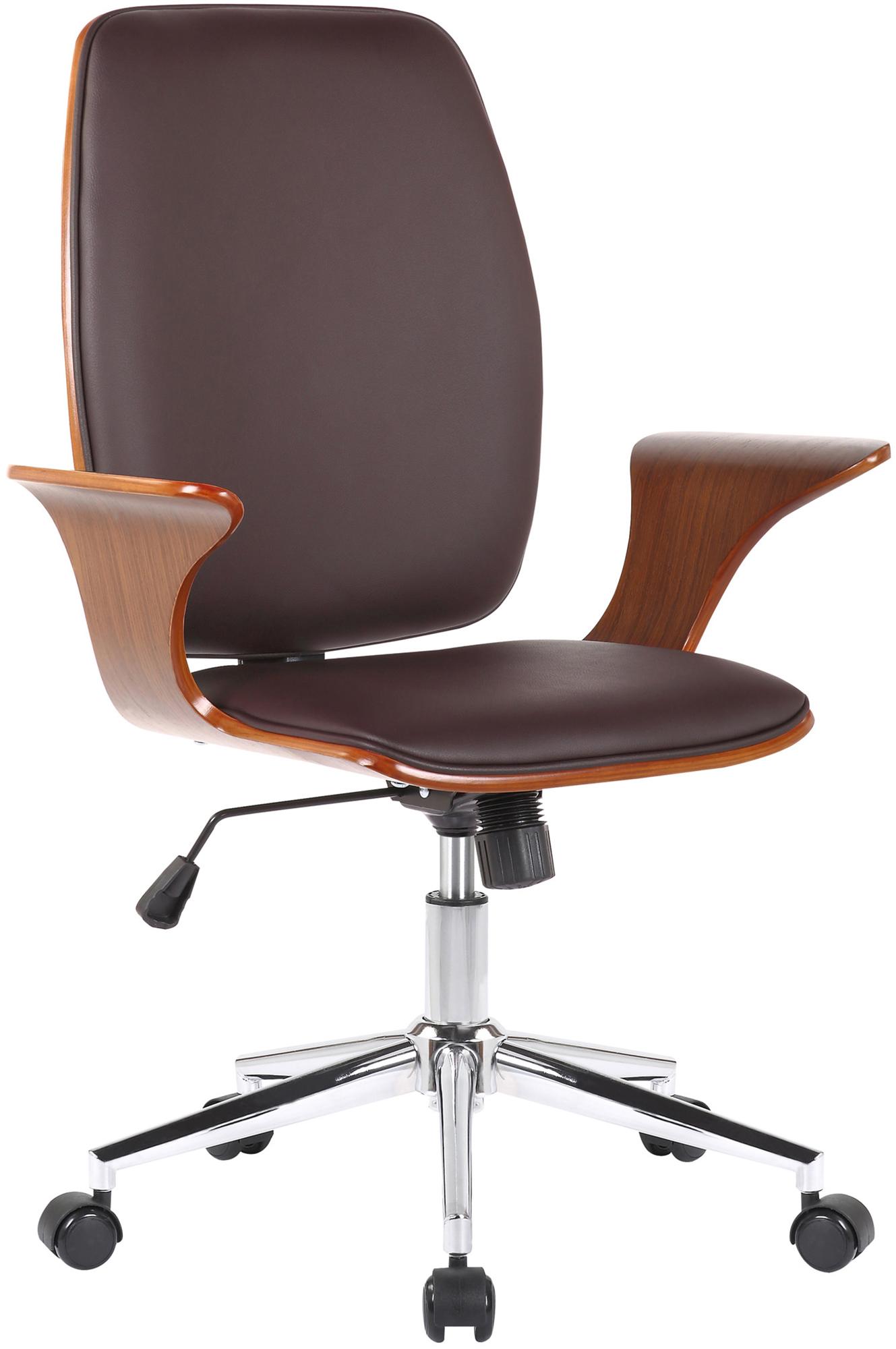 Bürostuhl Burbank walnuss/braun Kunstleder