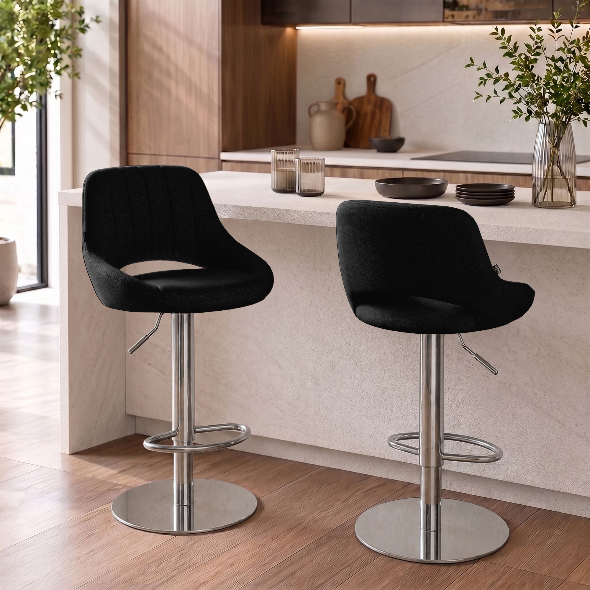 Barhocker Milet Chrom mit extra schwerem Standfuß