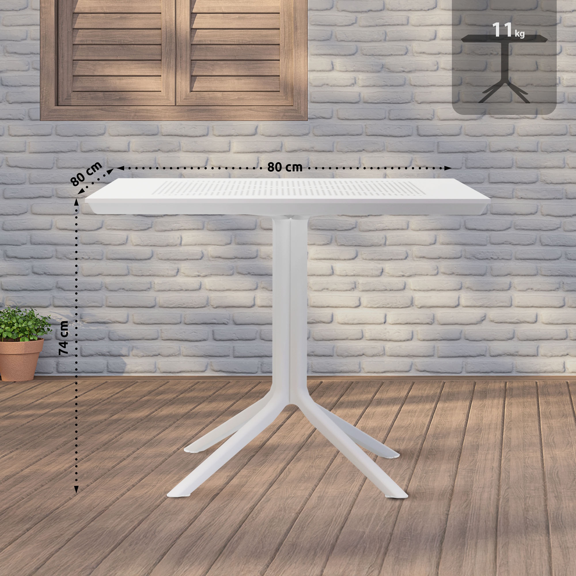 Gartentisch Lenval 80 x 80 cm | Outdoor-Tisch