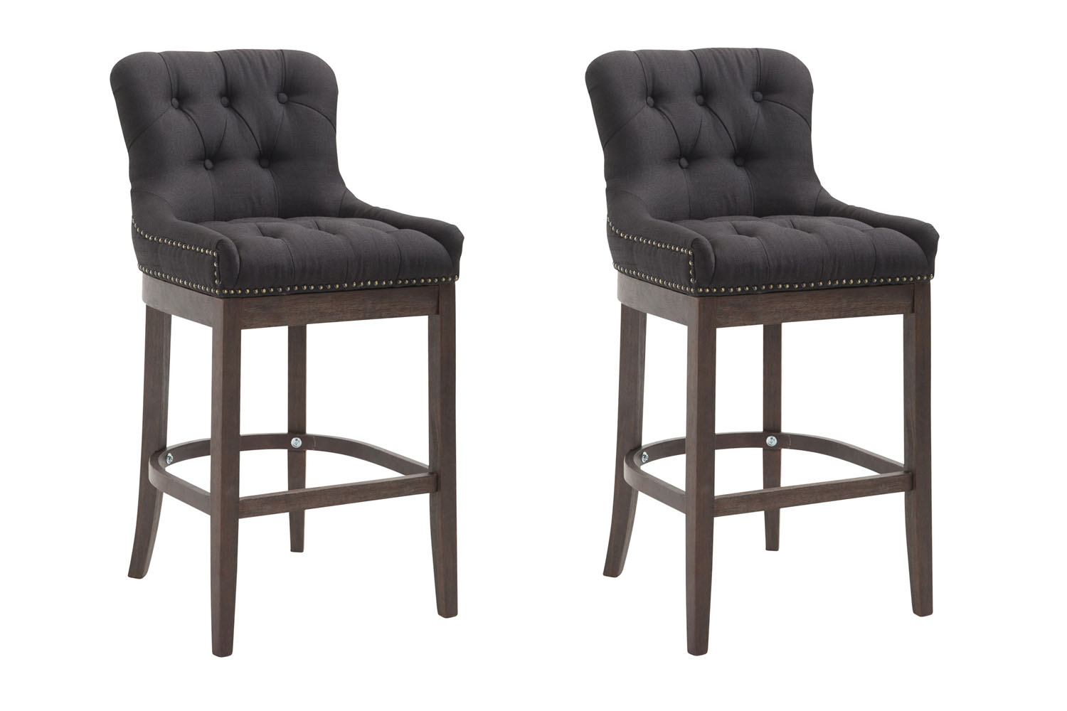 2er Set Barhocker Lakewood Stoff schwarz antik