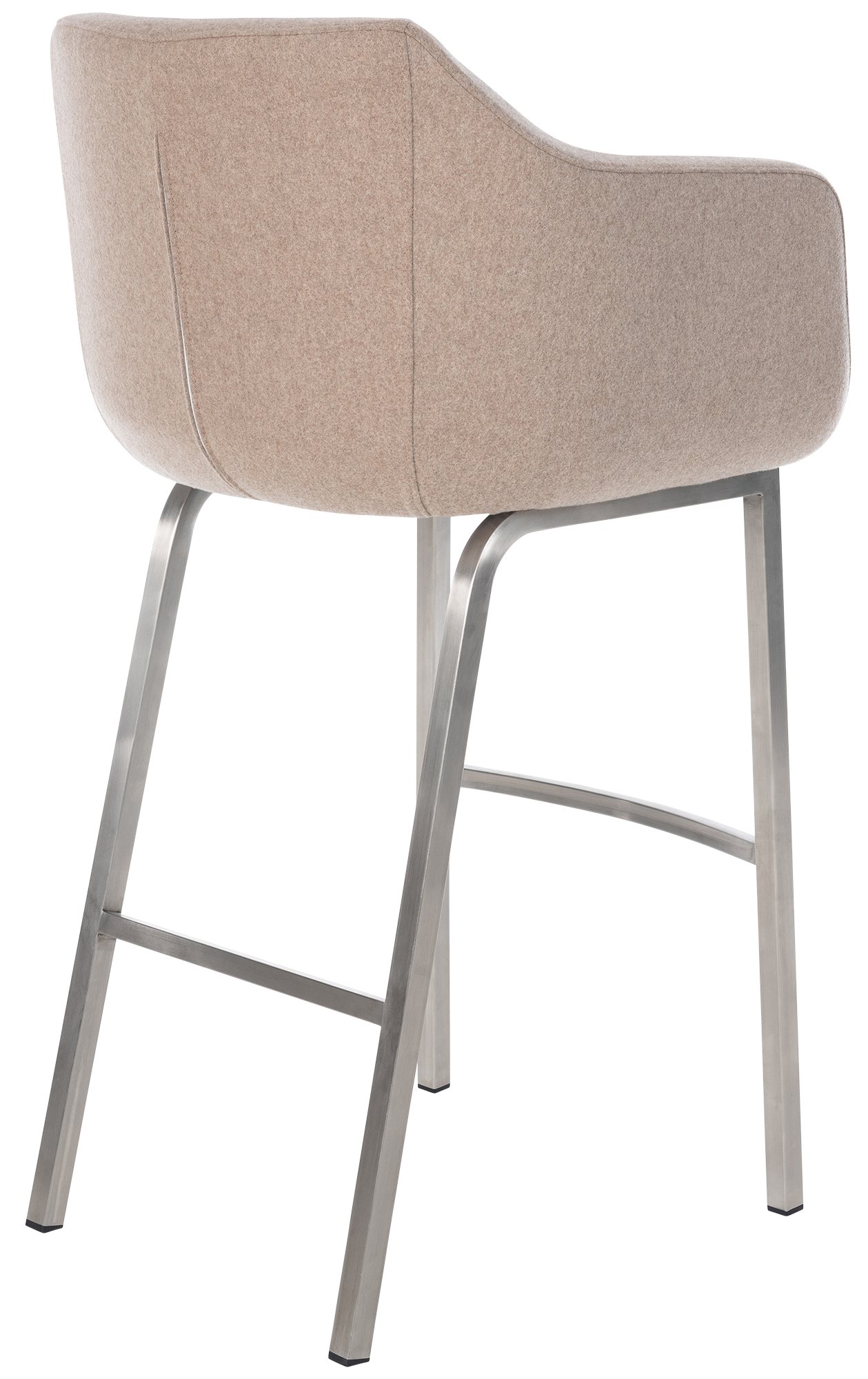 Barhocker Monea Filz mit Vierfußgestell taupe edelstahl