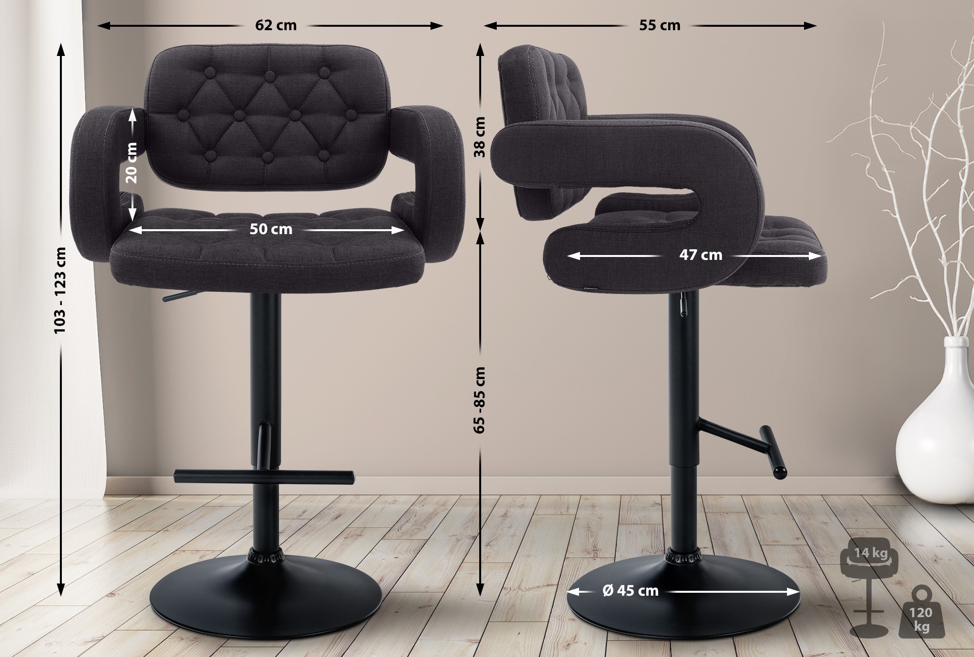 Barhocker Dublin Stoff